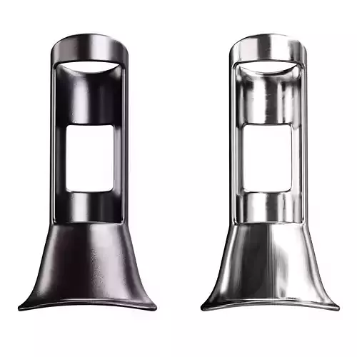Heavy Duty Cast Brass Flag Pole Bracket Holder Chrome 3D model