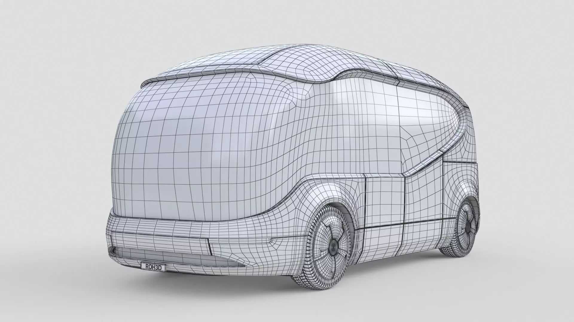 Panoramic Passenger EV Shuttle 3D model_15