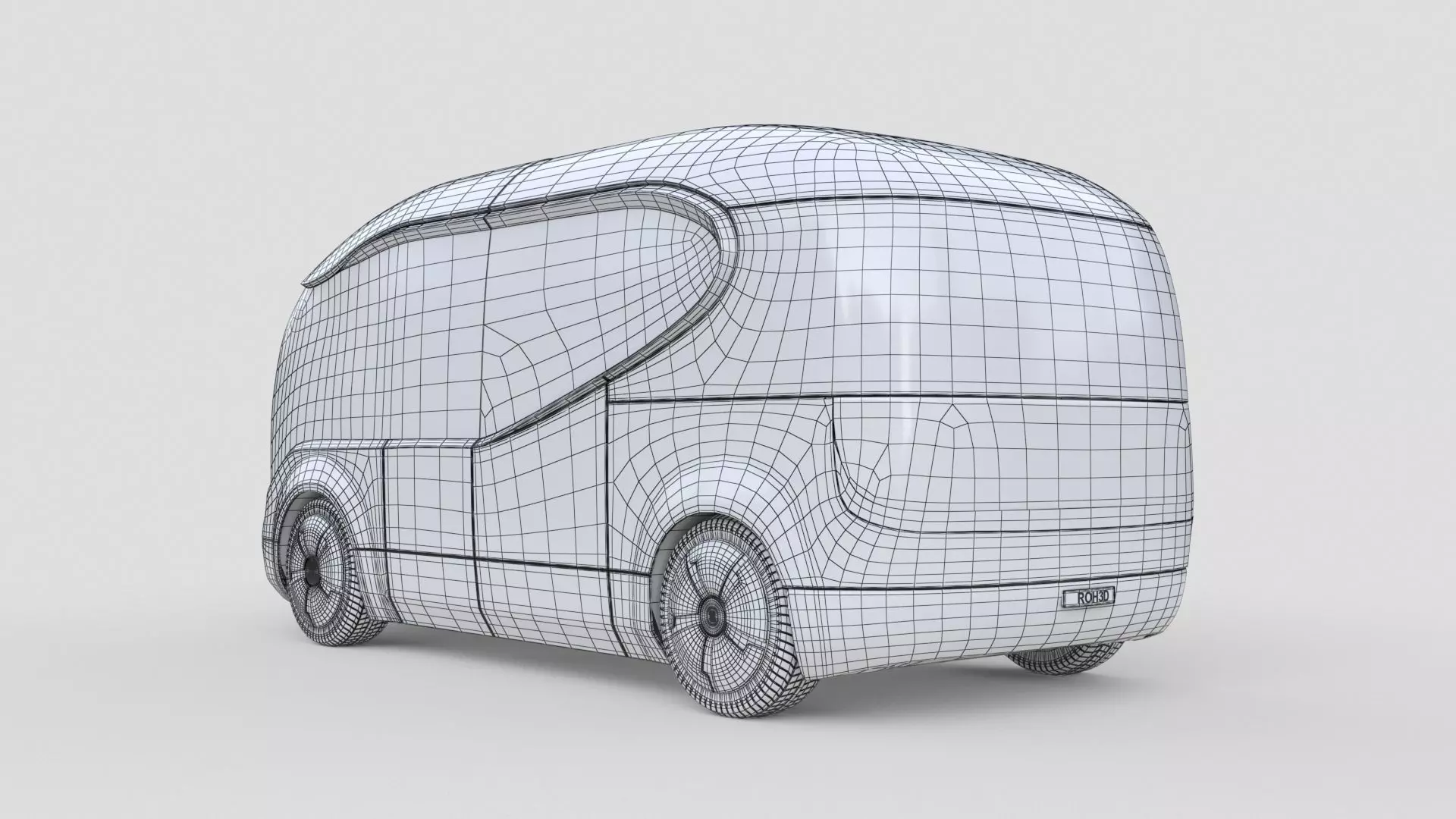Panoramic Passenger EV Shuttle 3D model_16