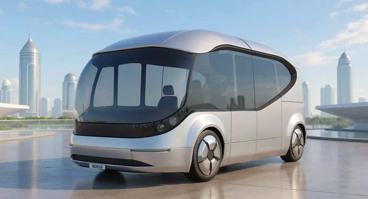 Panoramic Passenger EV Shuttle 3D model_1