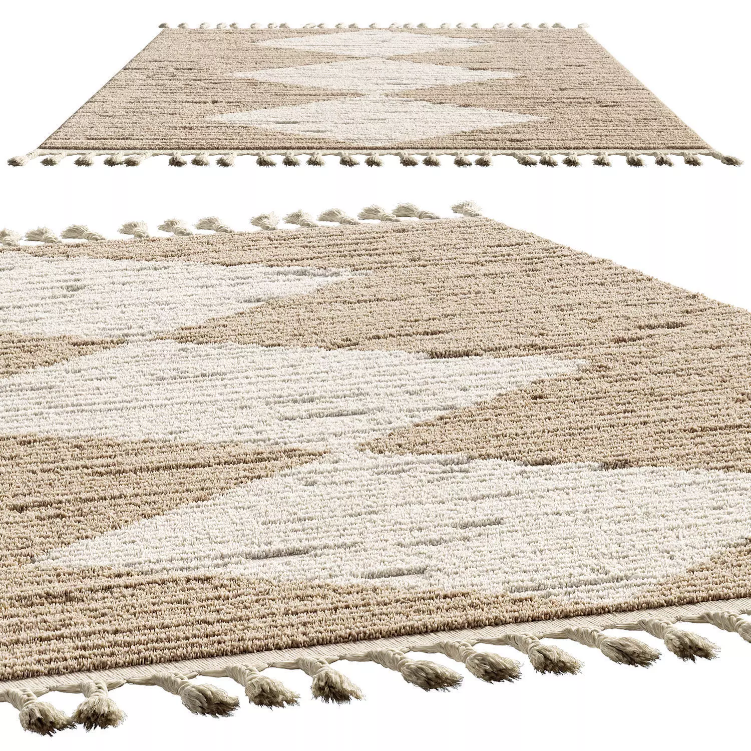 nuLOOM Sherley Stacked Diamond Tassel Area Rug  3D model_0