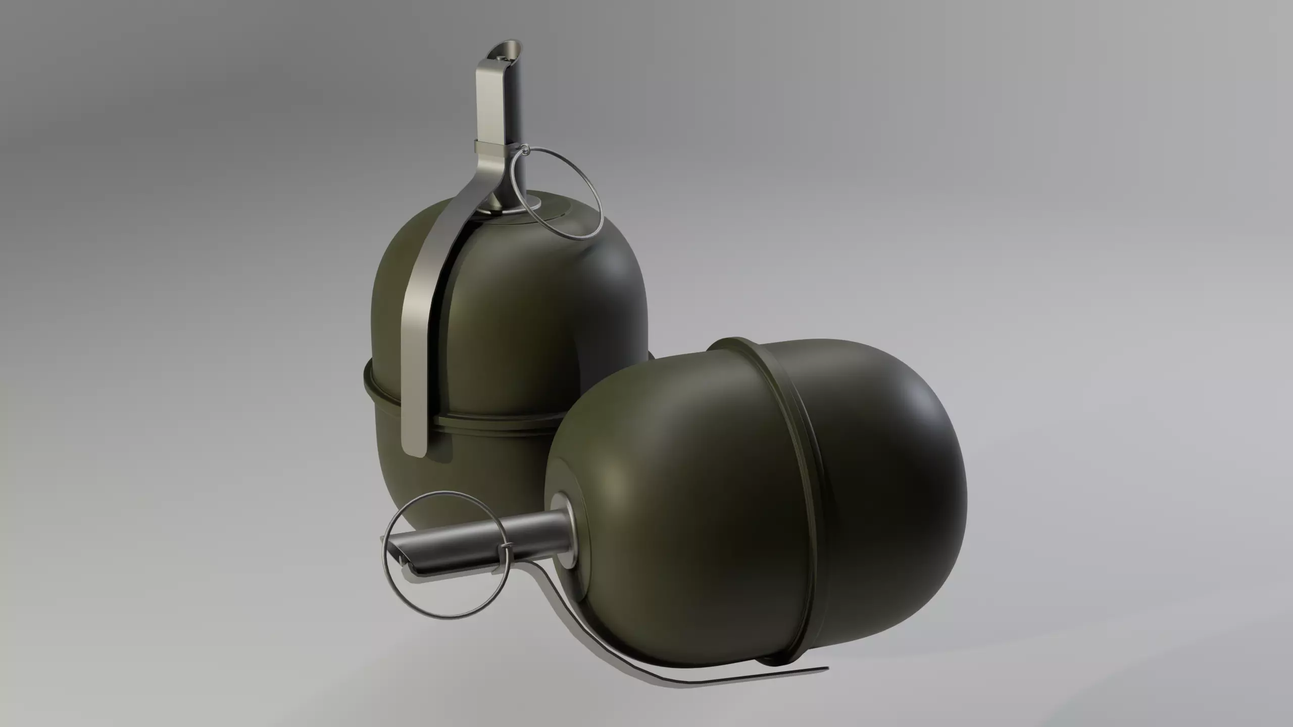 3 Soviet and 3 USA grenades Free 3D model_0