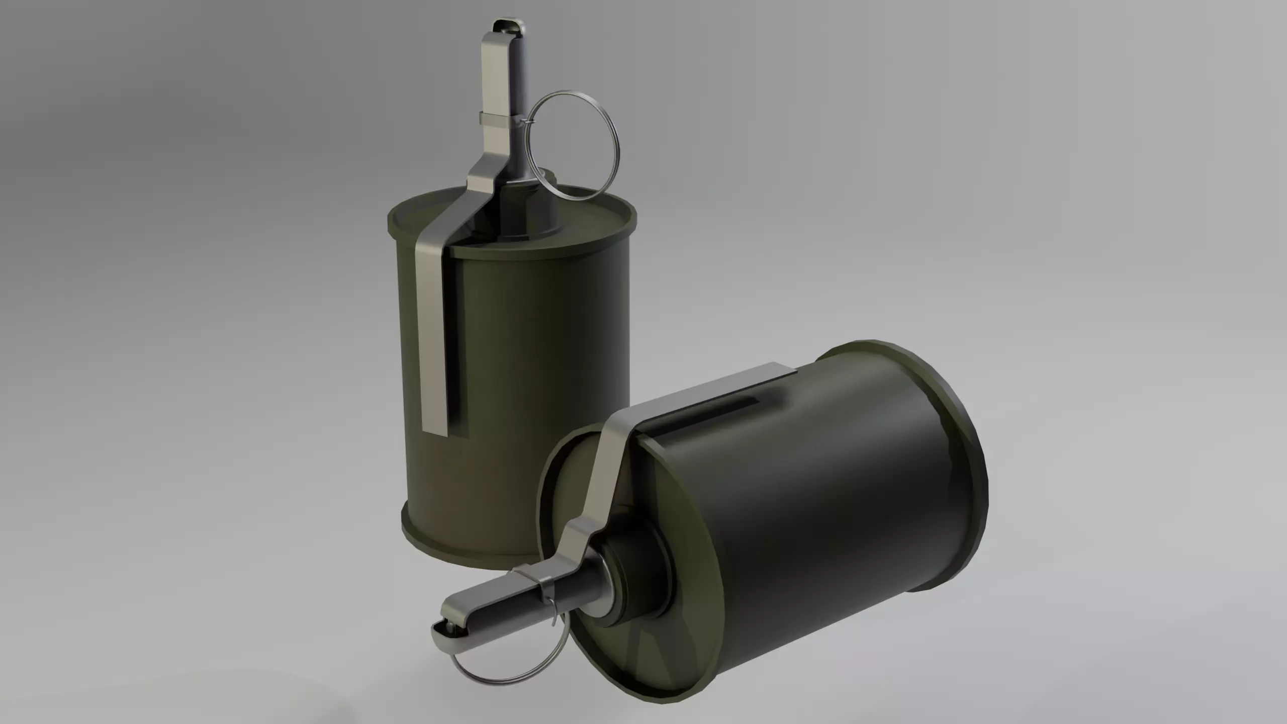3 Soviet and 3 USA grenades Free 3D model_7