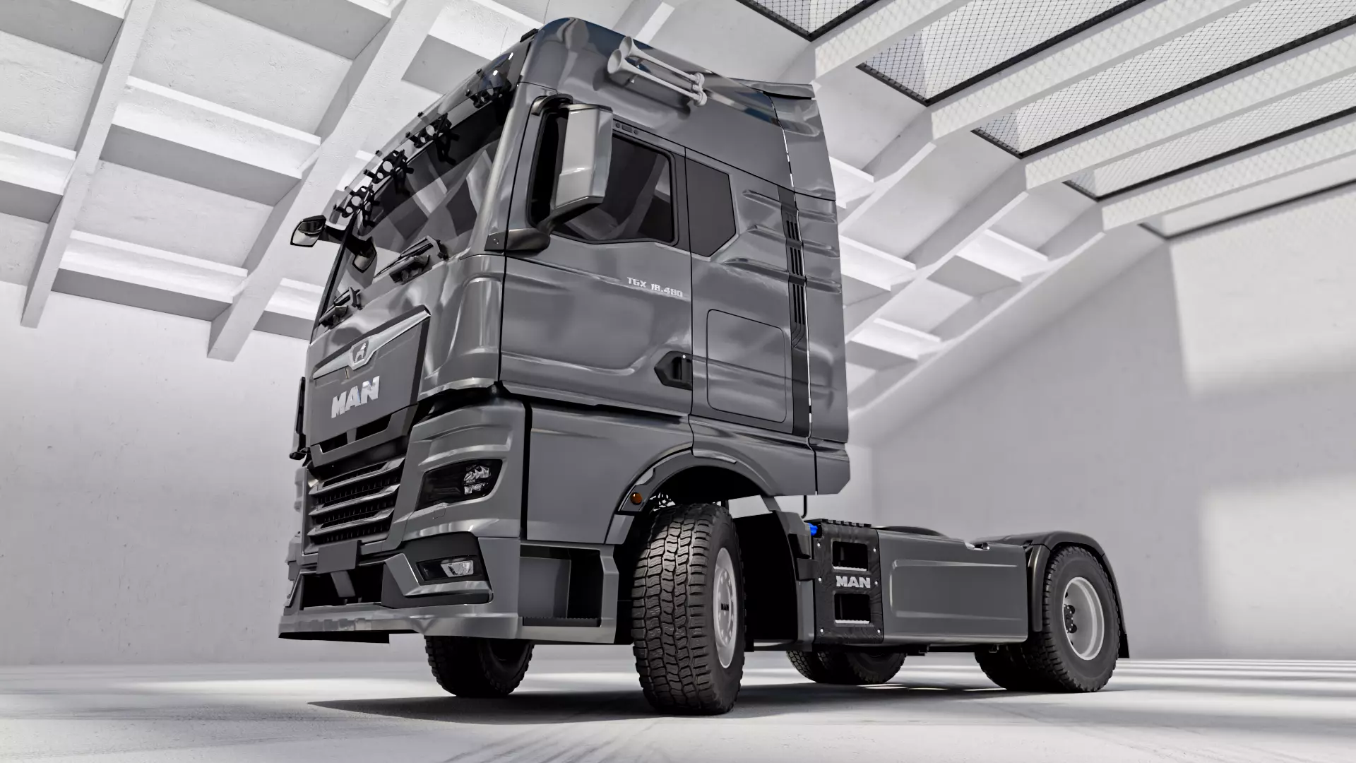 Modern Factory Low-poly 3D model_4