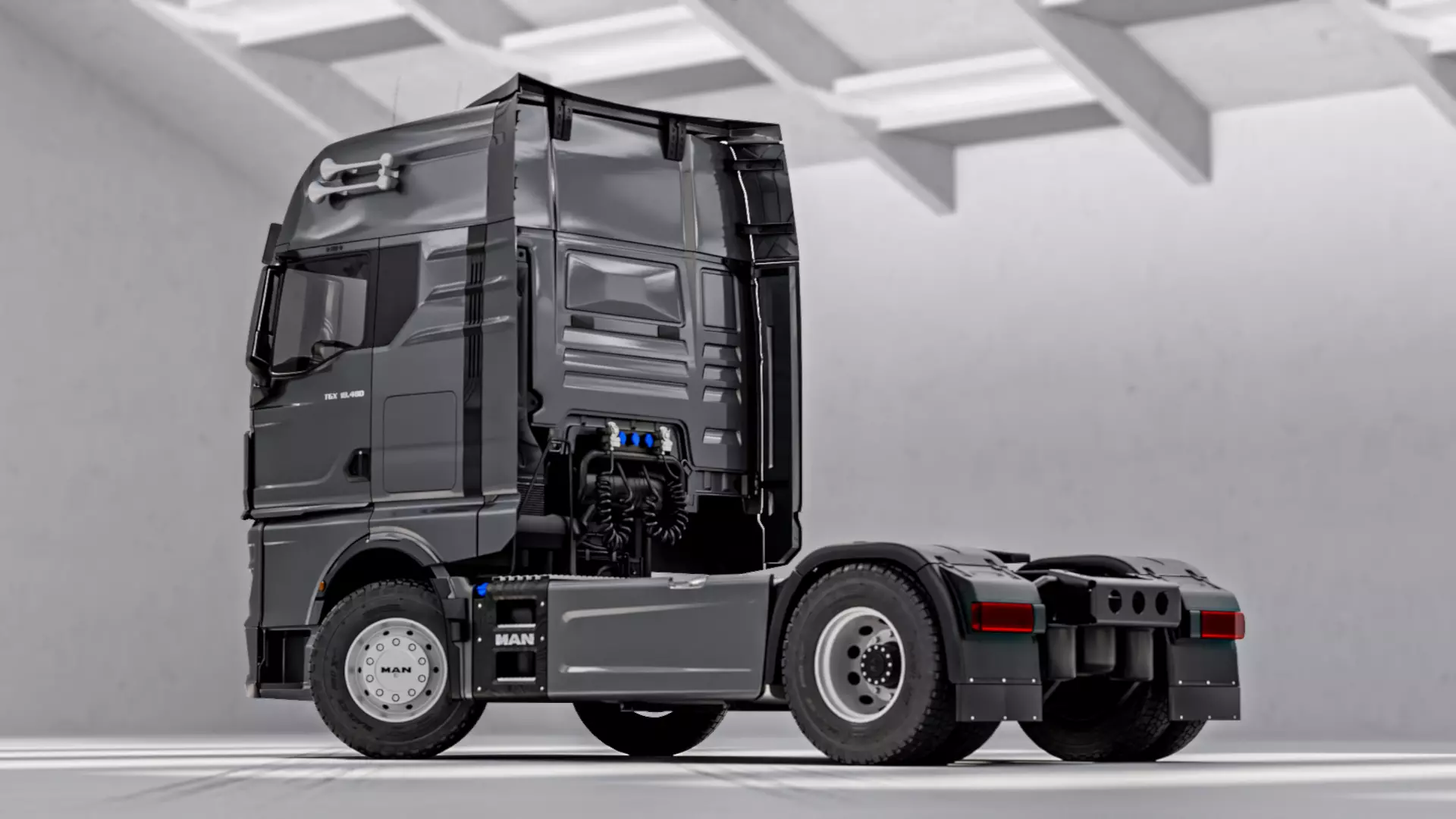 Modern Factory Low-poly 3D model_1