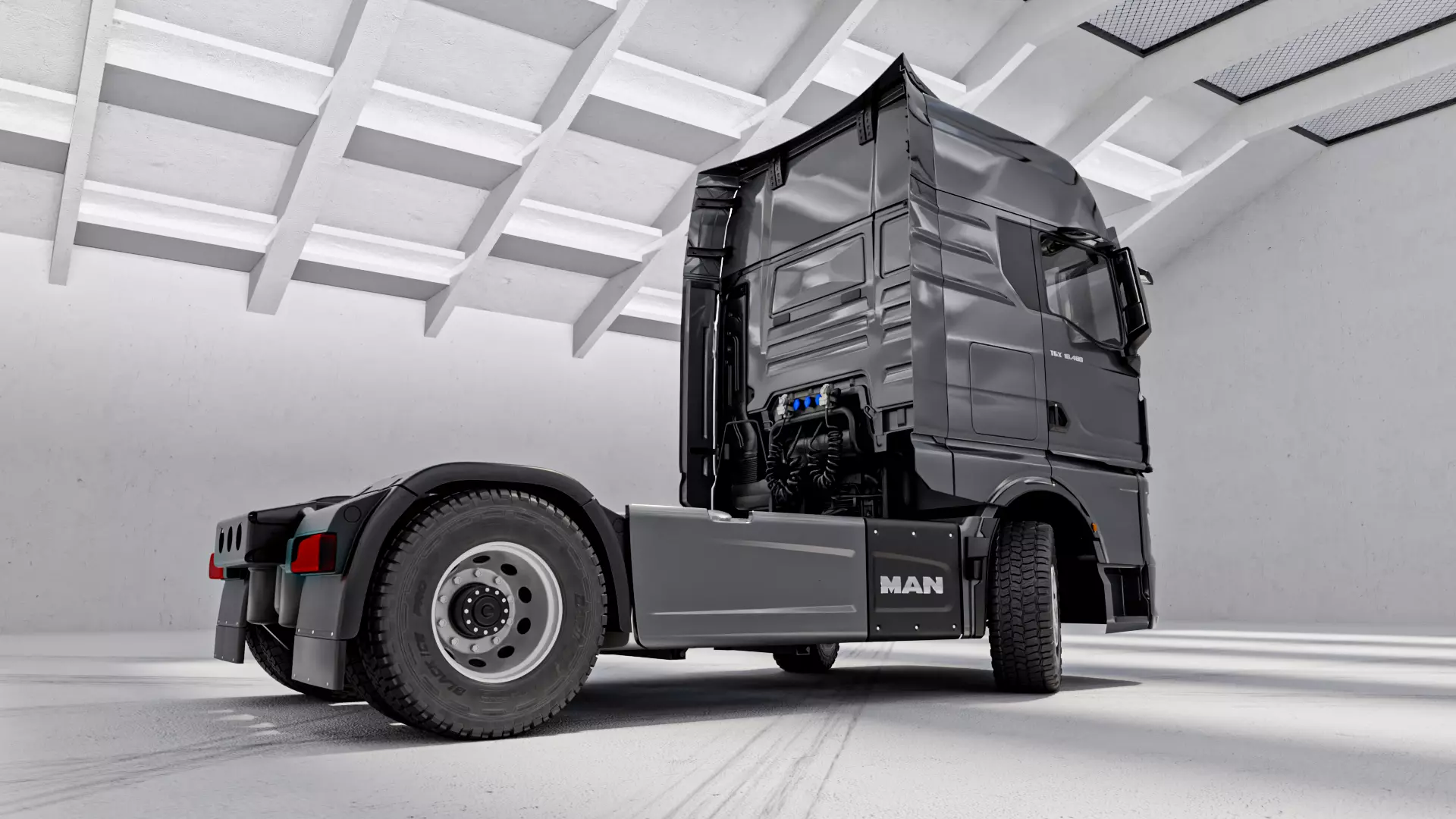 Modern Factory Low-poly 3D model_2