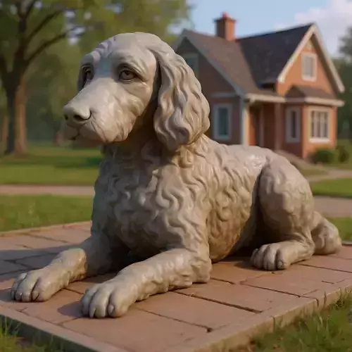 Cocker spaniel lying dog model - 3D print