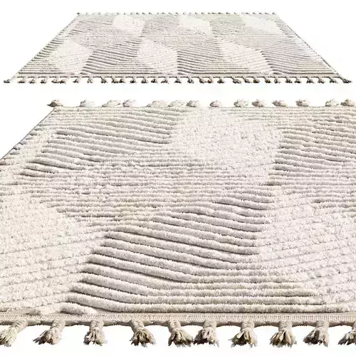 nuLOOM Briallyn Modern Waves Tassel Area Rug  3D model