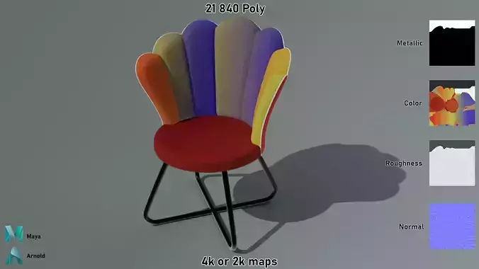 Parot Chair Low-poly 3D model