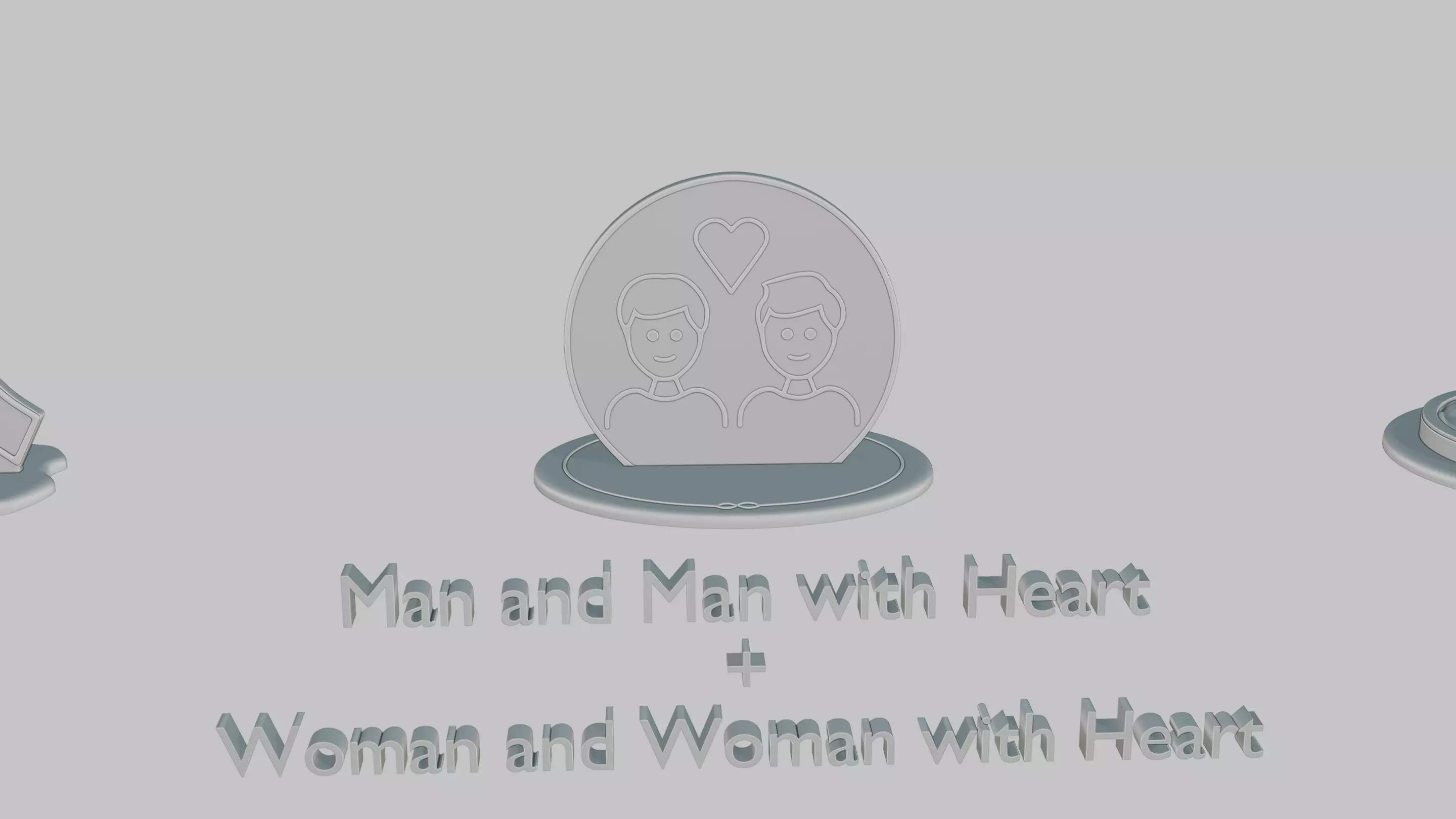 Valentines Love Pack Emoji Statues 3D print model_19