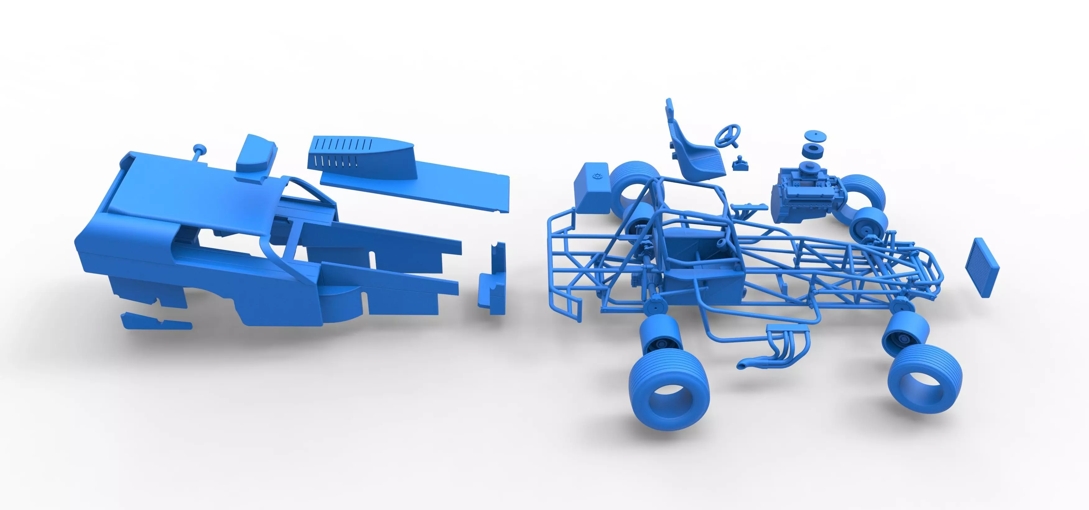 Vintage Dirt Modified stock car V2 while turning Scale 1 to 25 3D print model_66