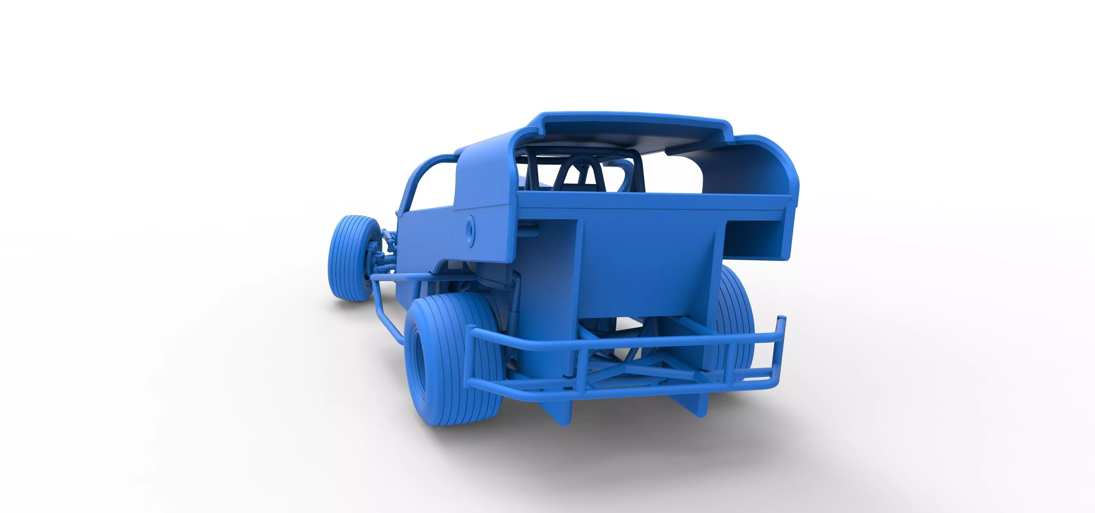 Vintage Dirt Modified stock car V2 while turning Scale 1 to 25 3D print model_41