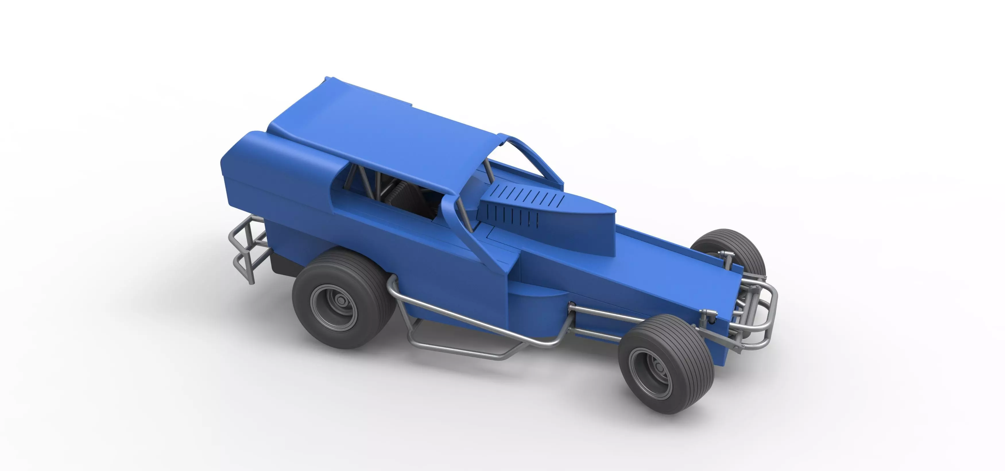 Vintage Dirt Modified stock car V2 while turning Scale 1 to 25 3D print model_24