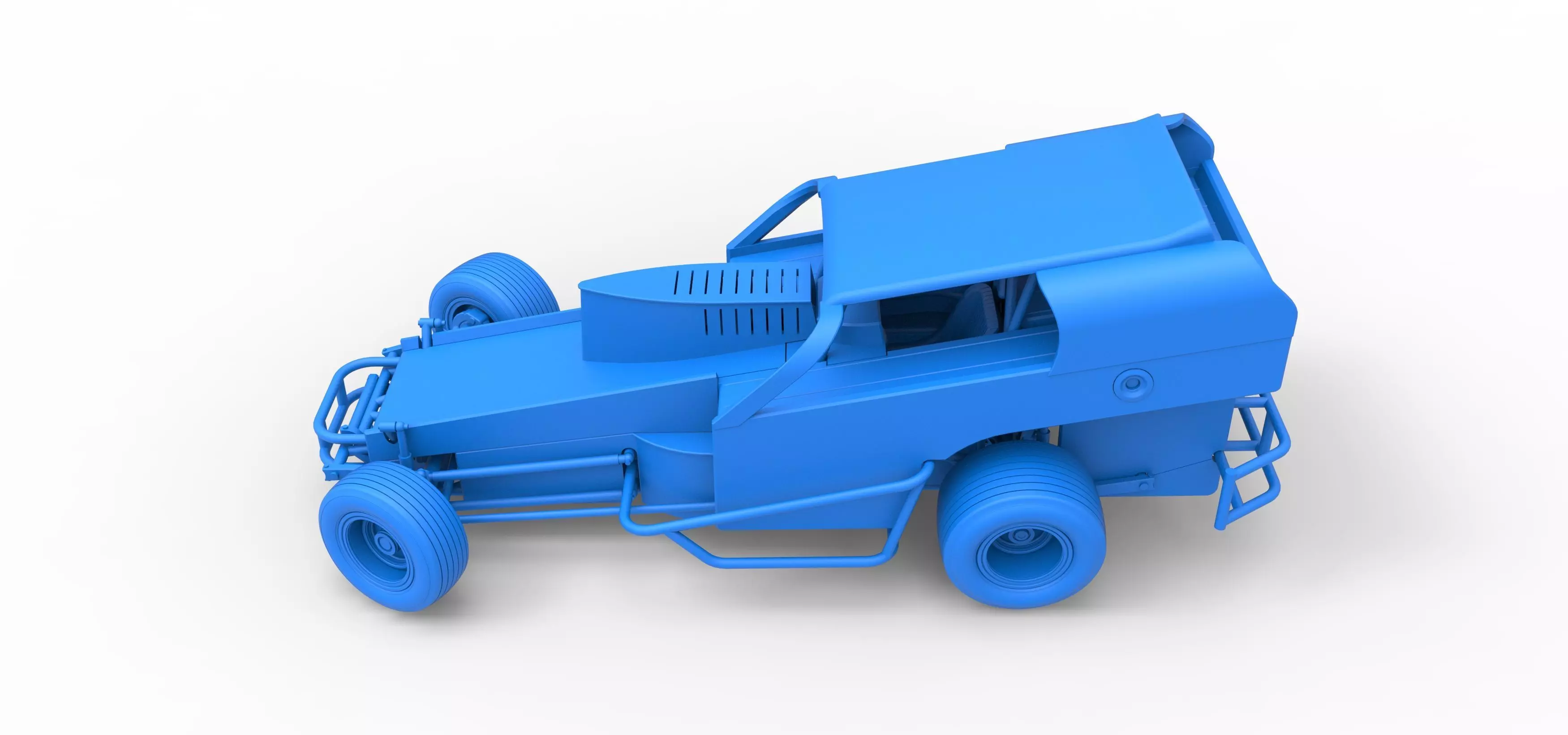 Vintage Dirt Modified stock car V2 while turning Scale 1 to 25 3D print model_37