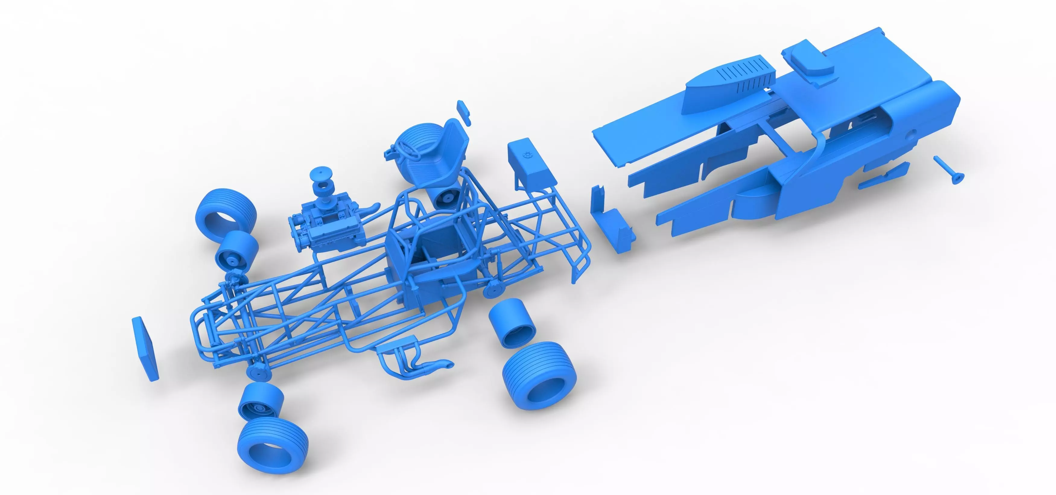 Vintage Dirt Modified stock car V2 while turning Scale 1 to 25 3D print model_56