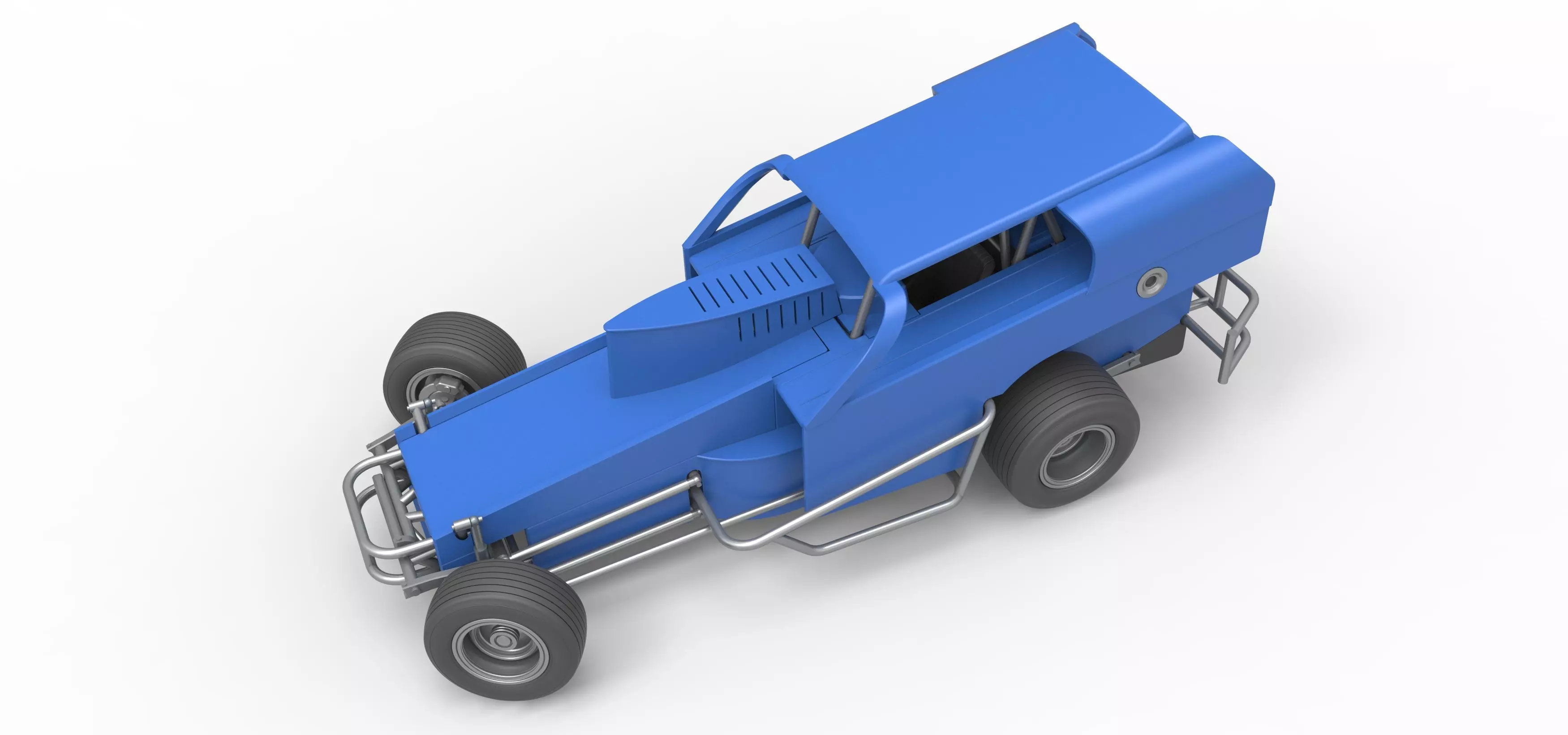 Vintage Dirt Modified stock car V2 while turning Scale 1 to 25 3D print model_4