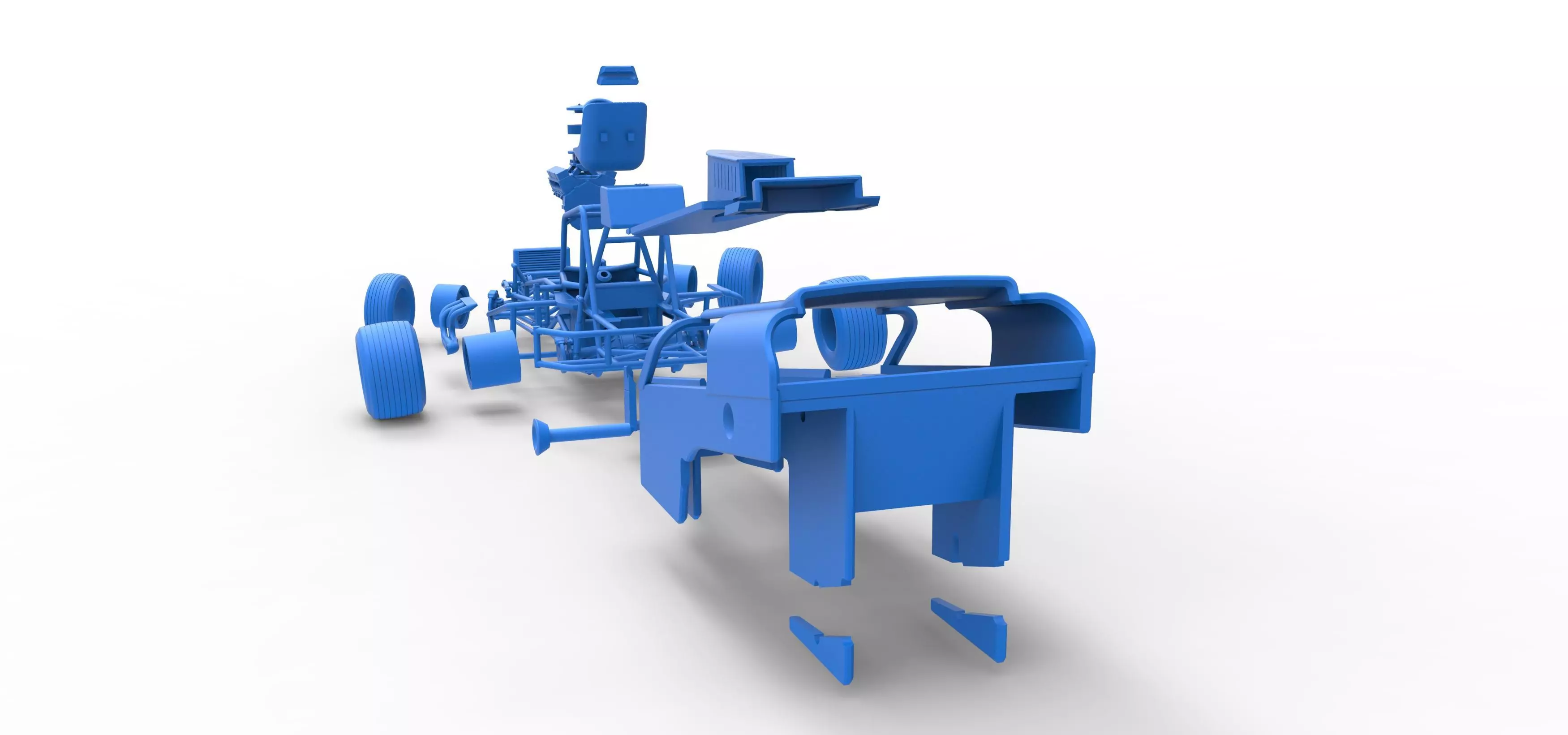 Vintage Dirt Modified stock car V2 while turning Scale 1 to 25 3D print model_62