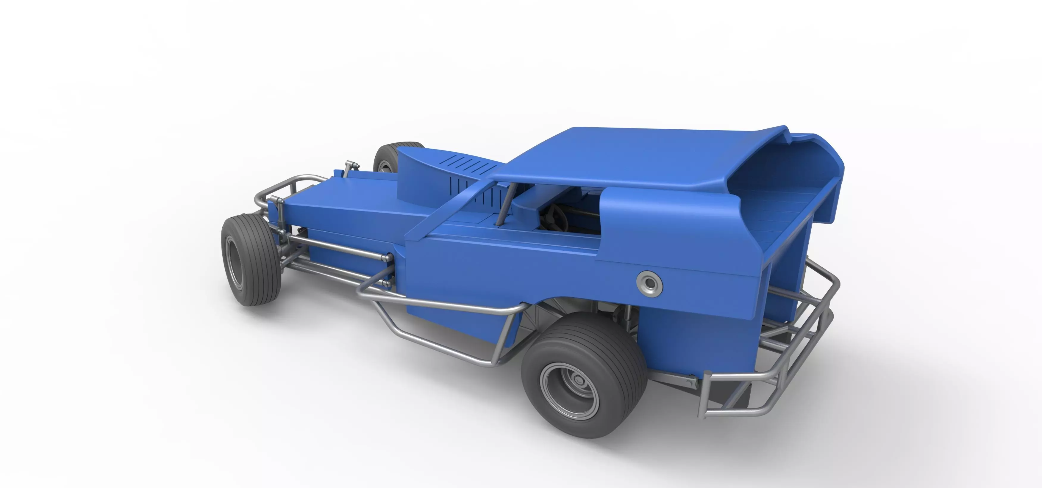 Vintage Dirt Modified stock car V2 while turning Scale 1 to 25 3D print model_12