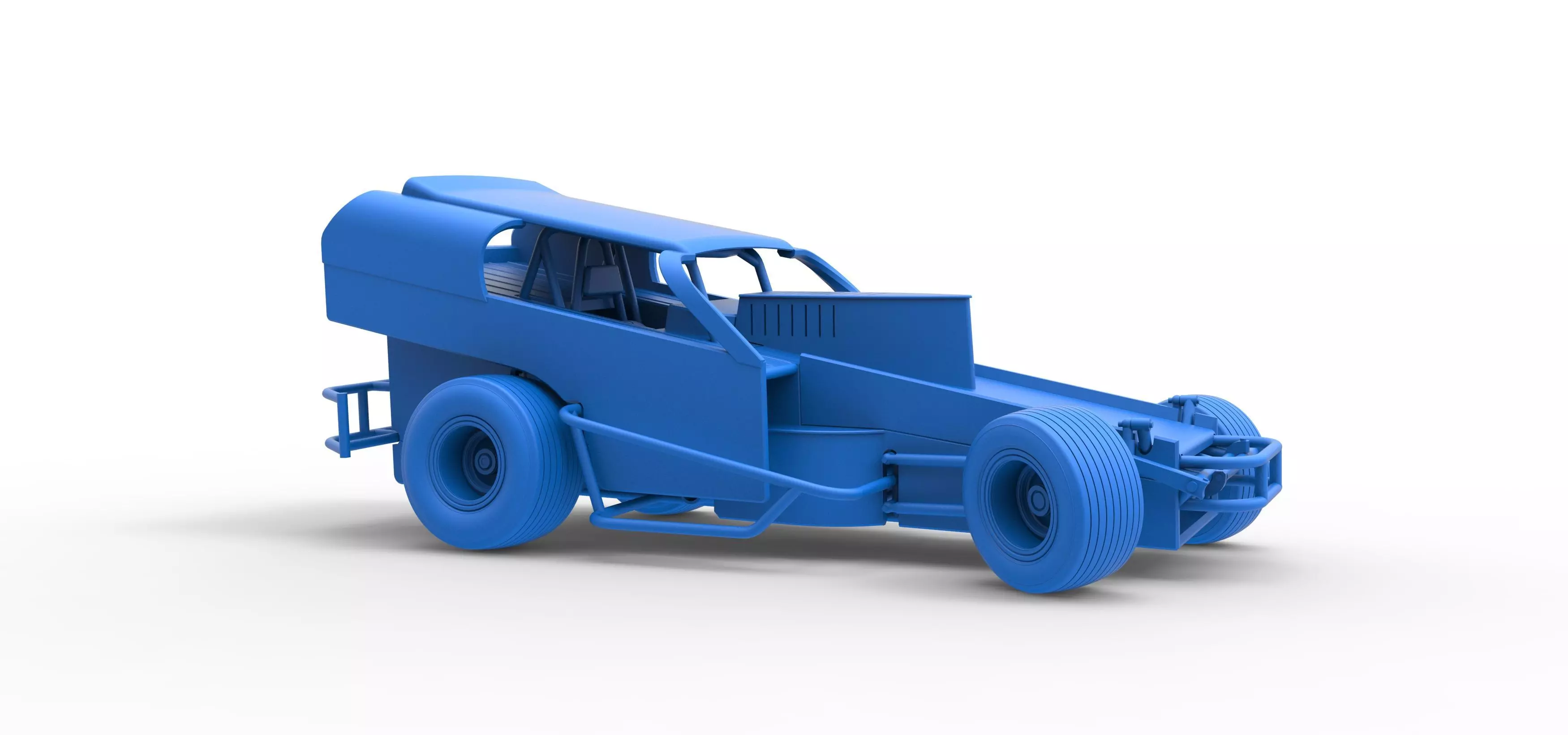 Vintage Dirt Modified stock car V2 while turning Scale 1 to 25 3D print model_52
