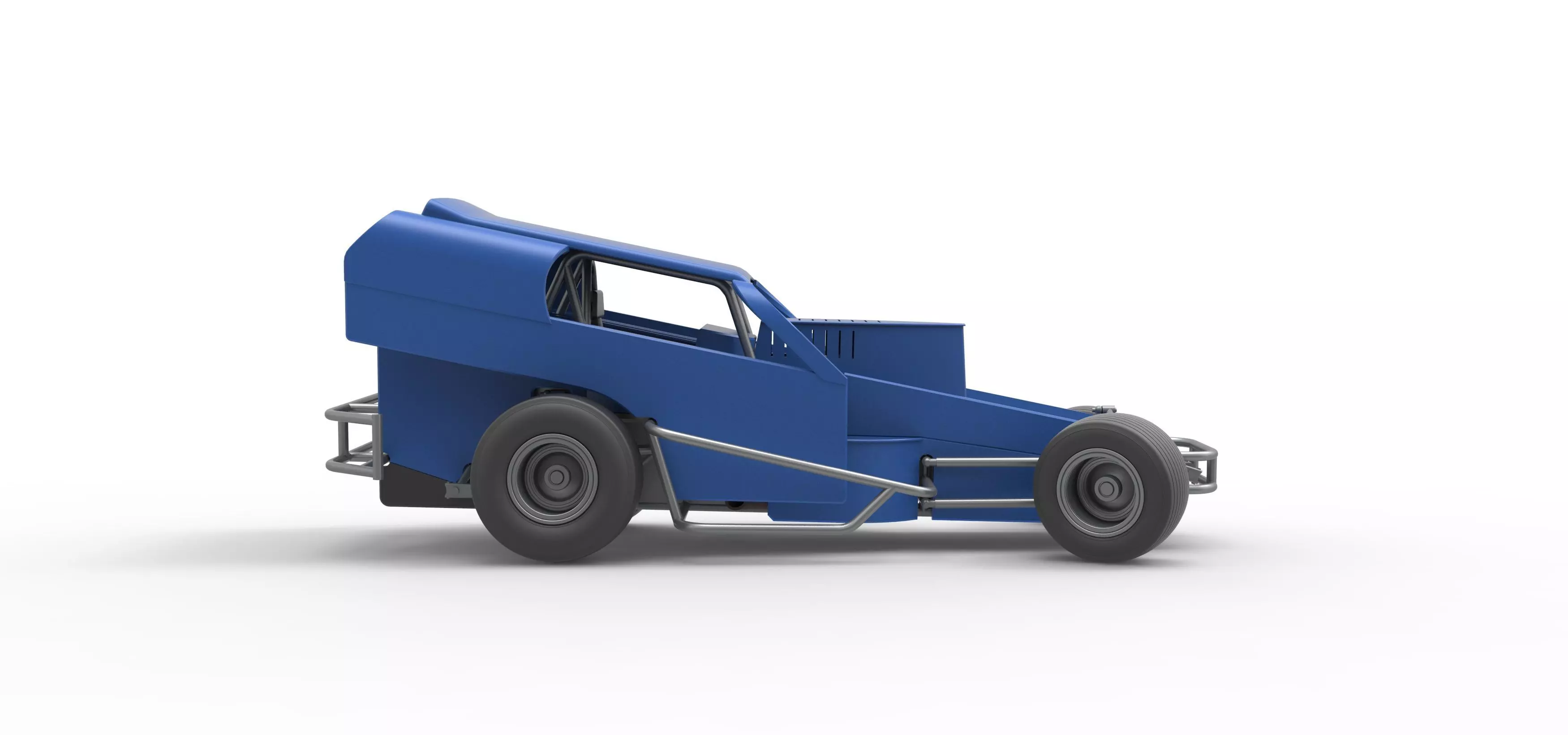 Vintage Dirt Modified stock car V2 while turning Scale 1 to 25 3D print model_22