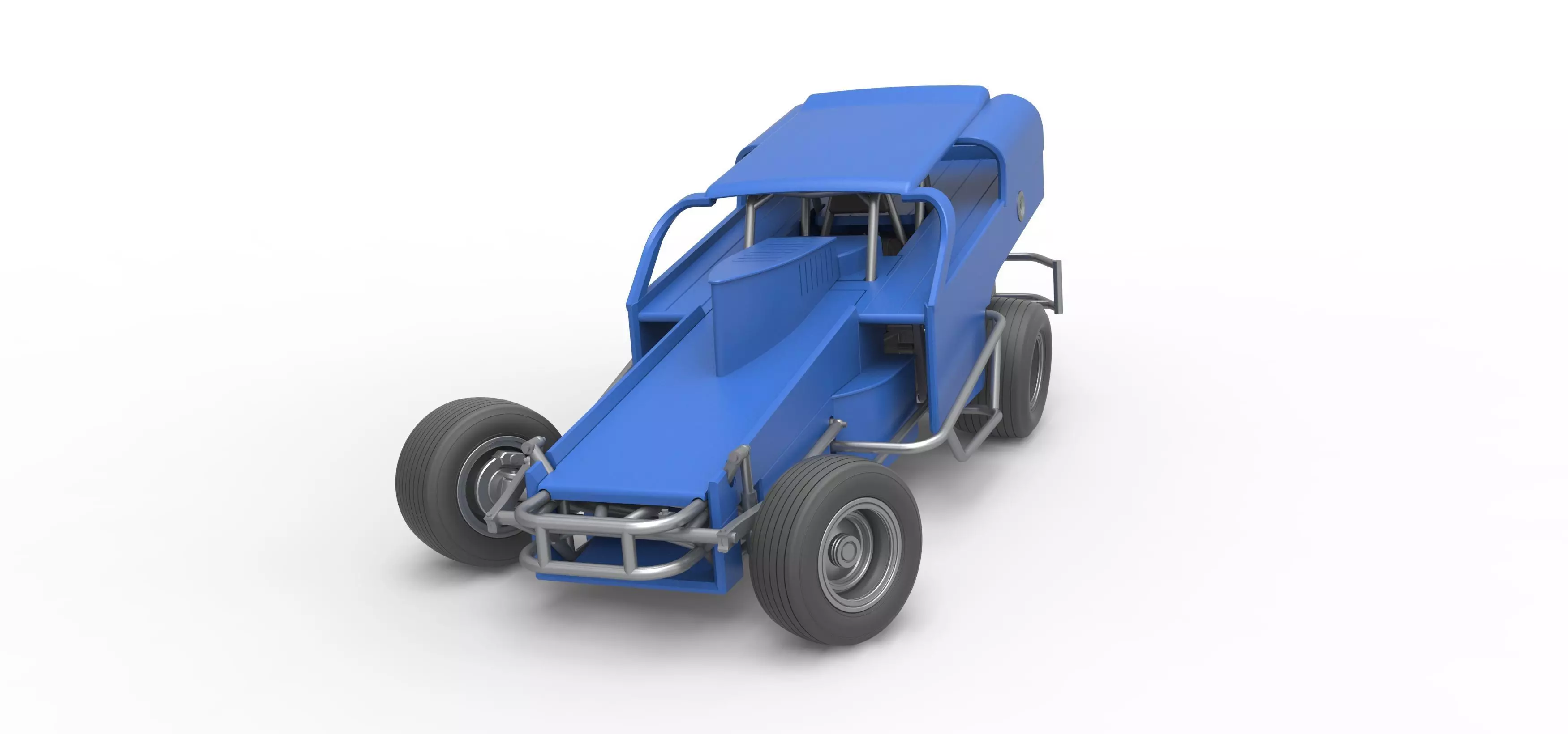 Vintage Dirt Modified stock car V2 while turning Scale 1 to 25 3D print model_5