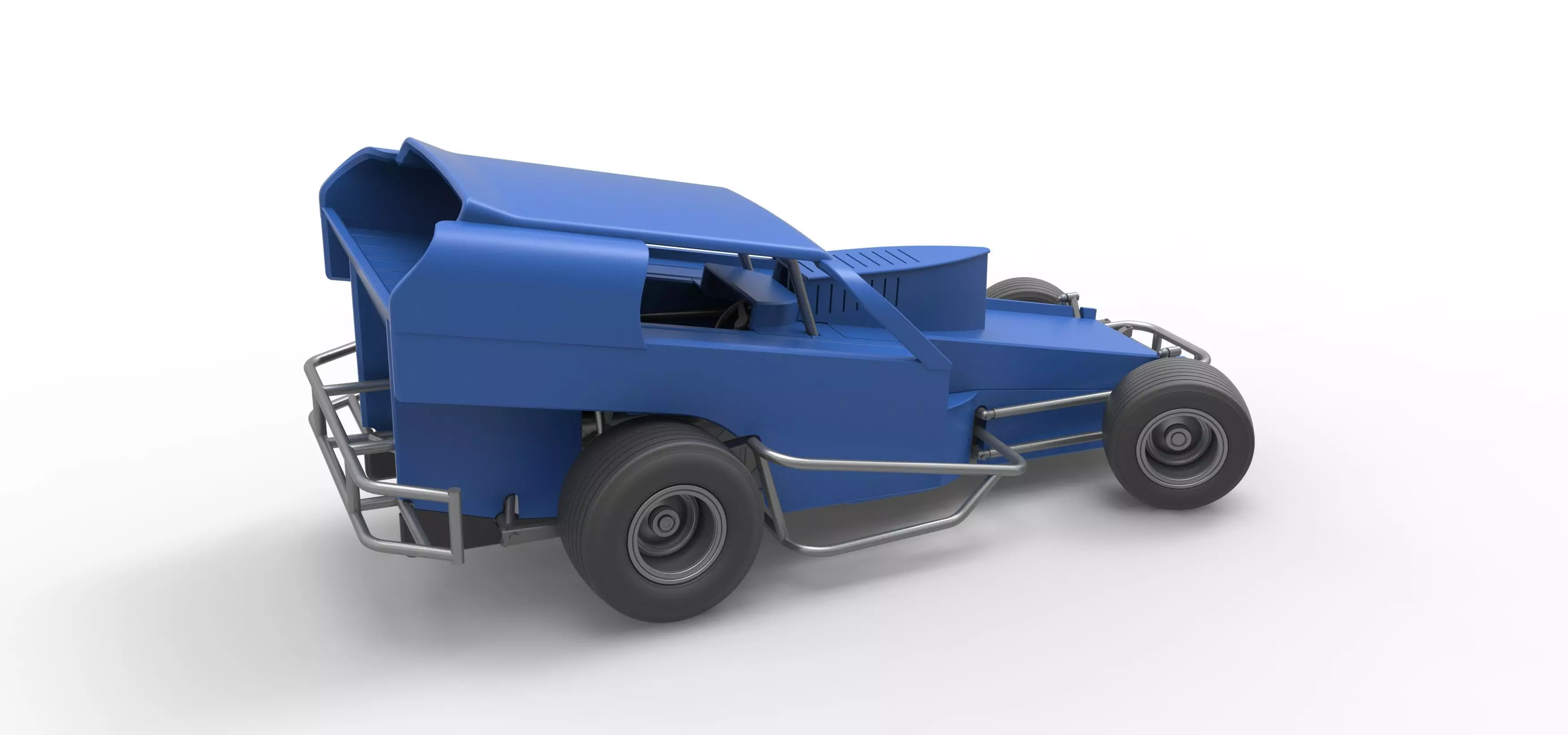 Vintage Dirt Modified stock car V2 while turning Scale 1 to 25 3D print model_20