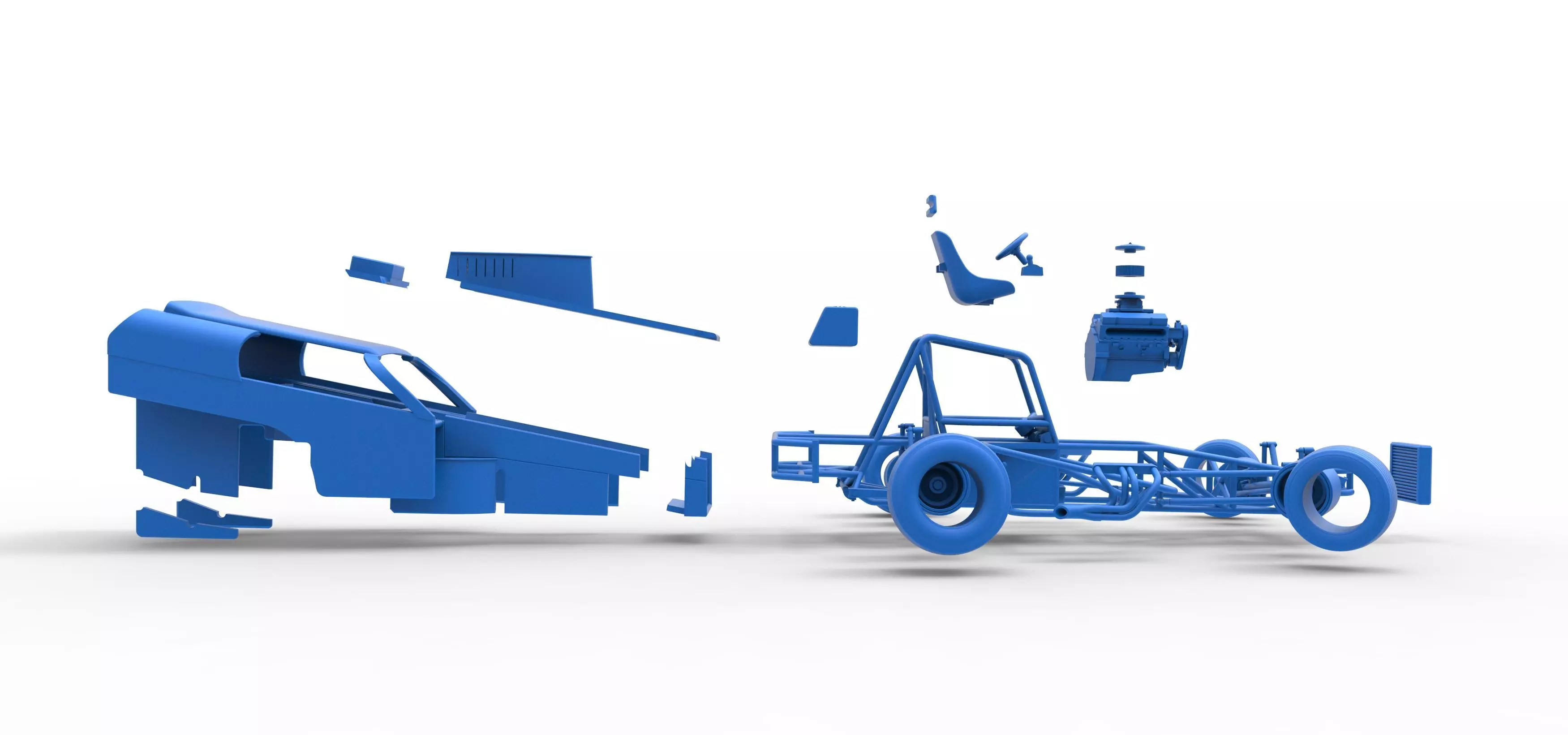 Vintage Dirt Modified stock car V2 while turning Scale 1 to 25 3D print model_65