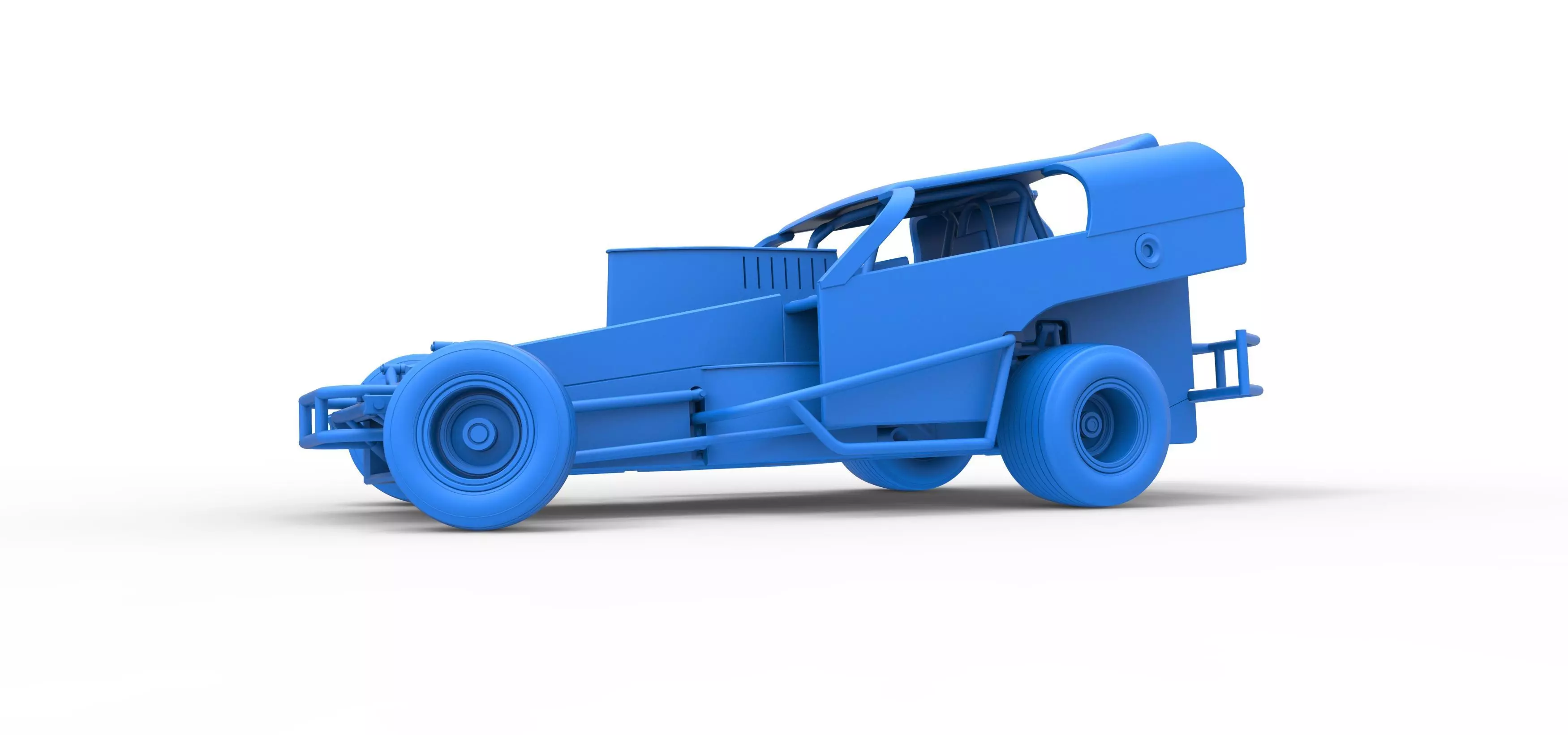 Vintage Dirt Modified stock car V2 while turning Scale 1 to 25 3D print model_29