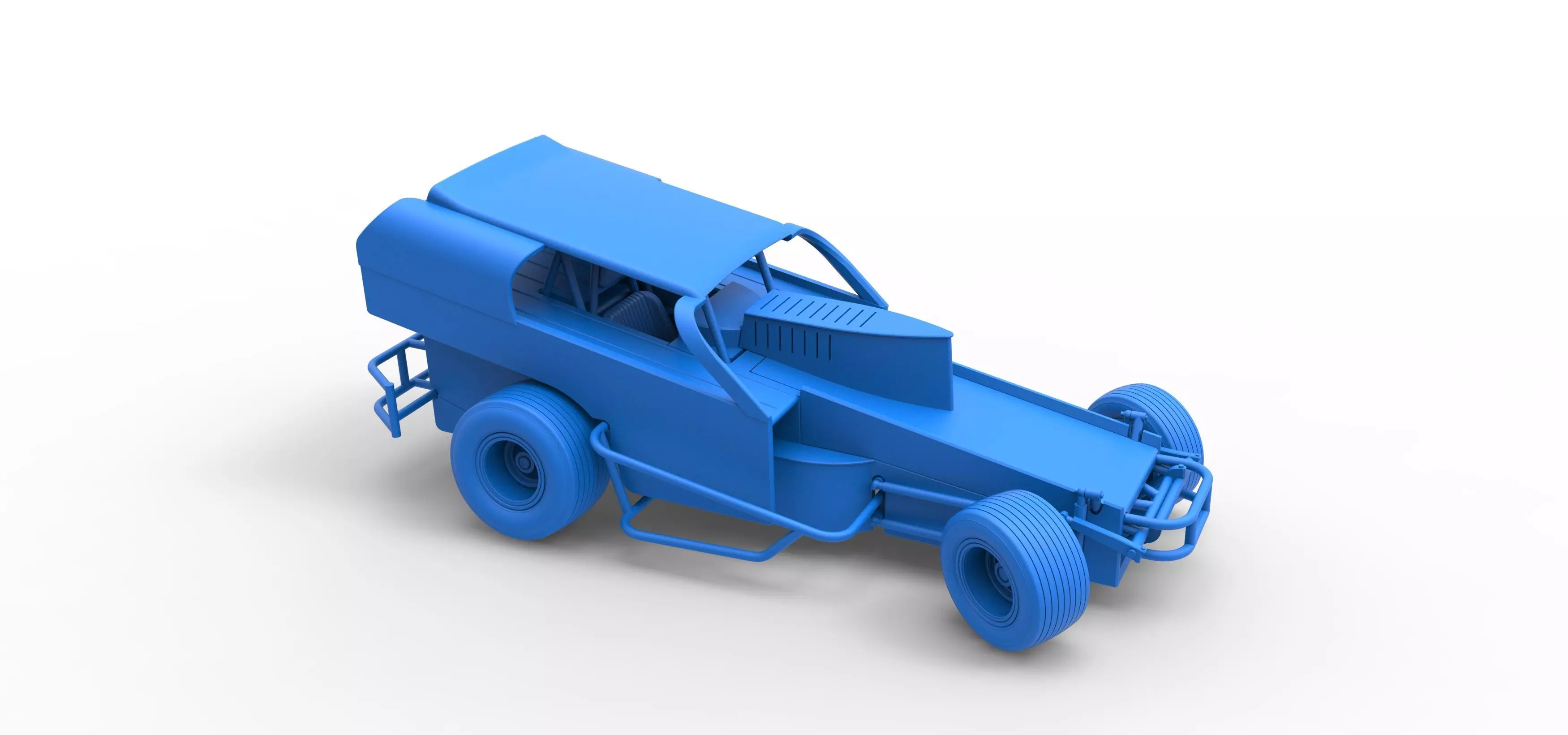 Vintage Dirt Modified stock car V2 while turning Scale 1 to 25 3D print model_51