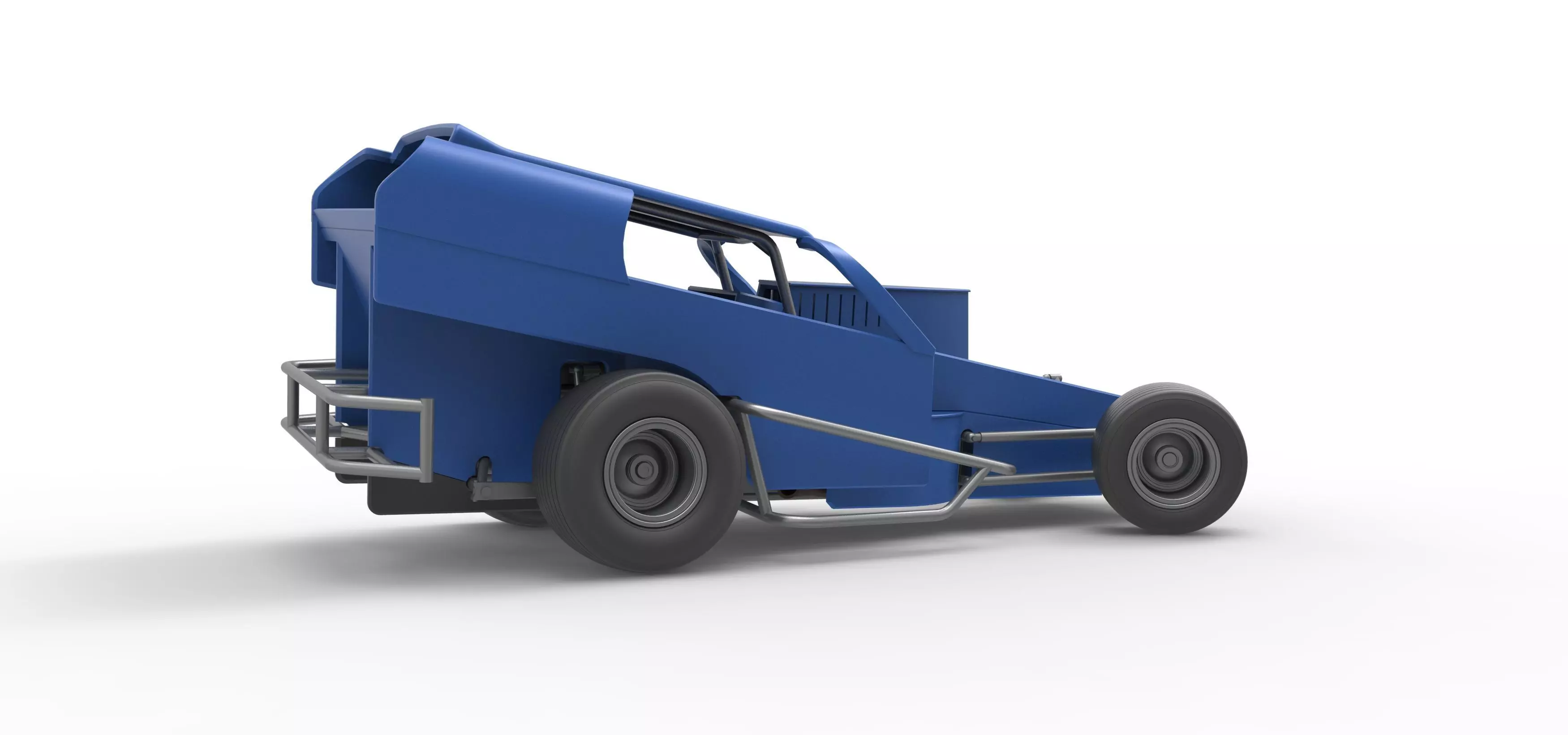 Vintage Dirt Modified stock car V2 while turning Scale 1 to 25 3D print model_21