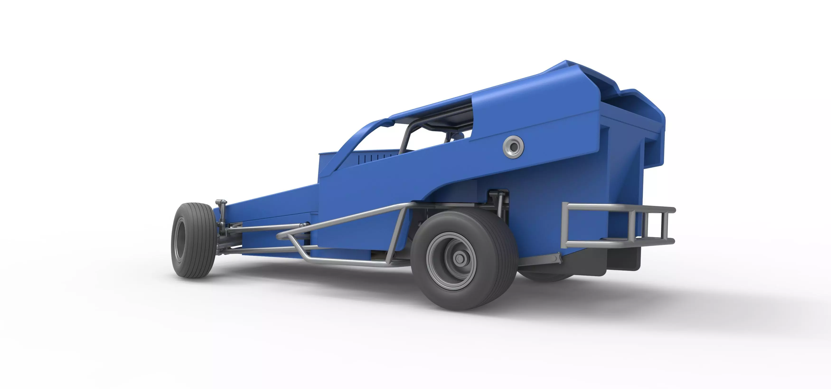 Vintage Dirt Modified stock car V2 while turning Scale 1 to 25 3D print model_13