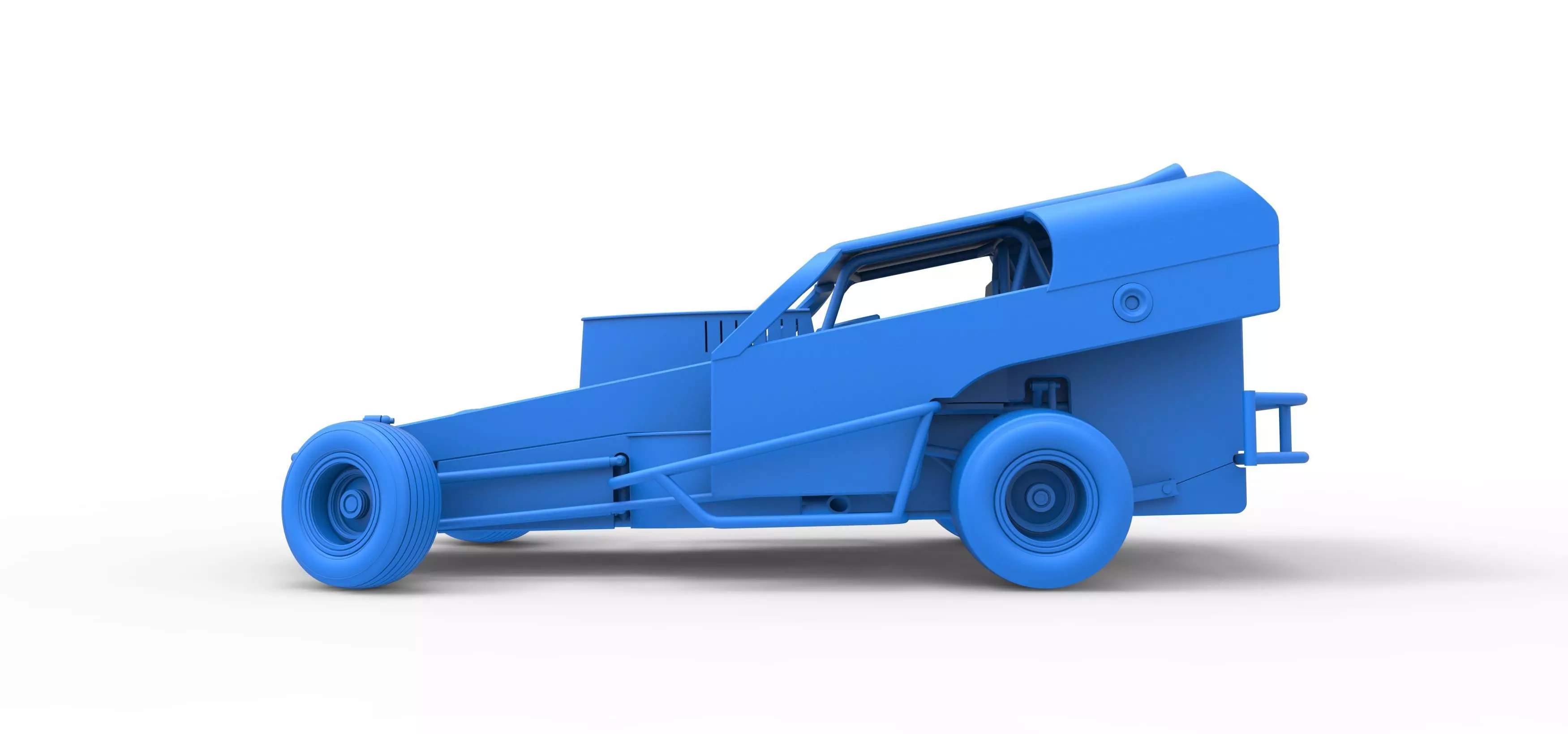 Vintage Dirt Modified stock car V2 while turning Scale 1 to 25 3D print model_36