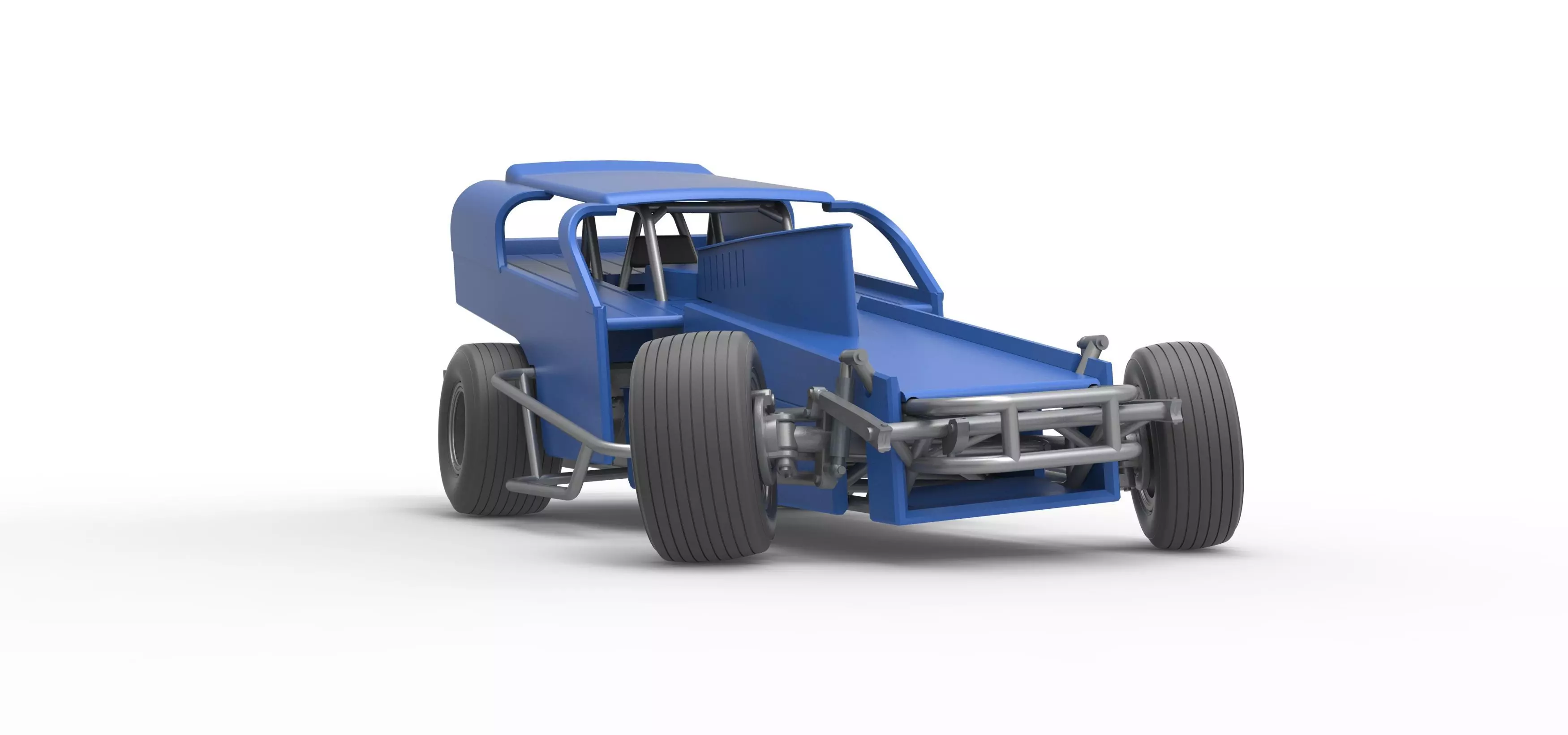 Vintage Dirt Modified stock car V2 while turning Scale 1 to 25 3D print model_27