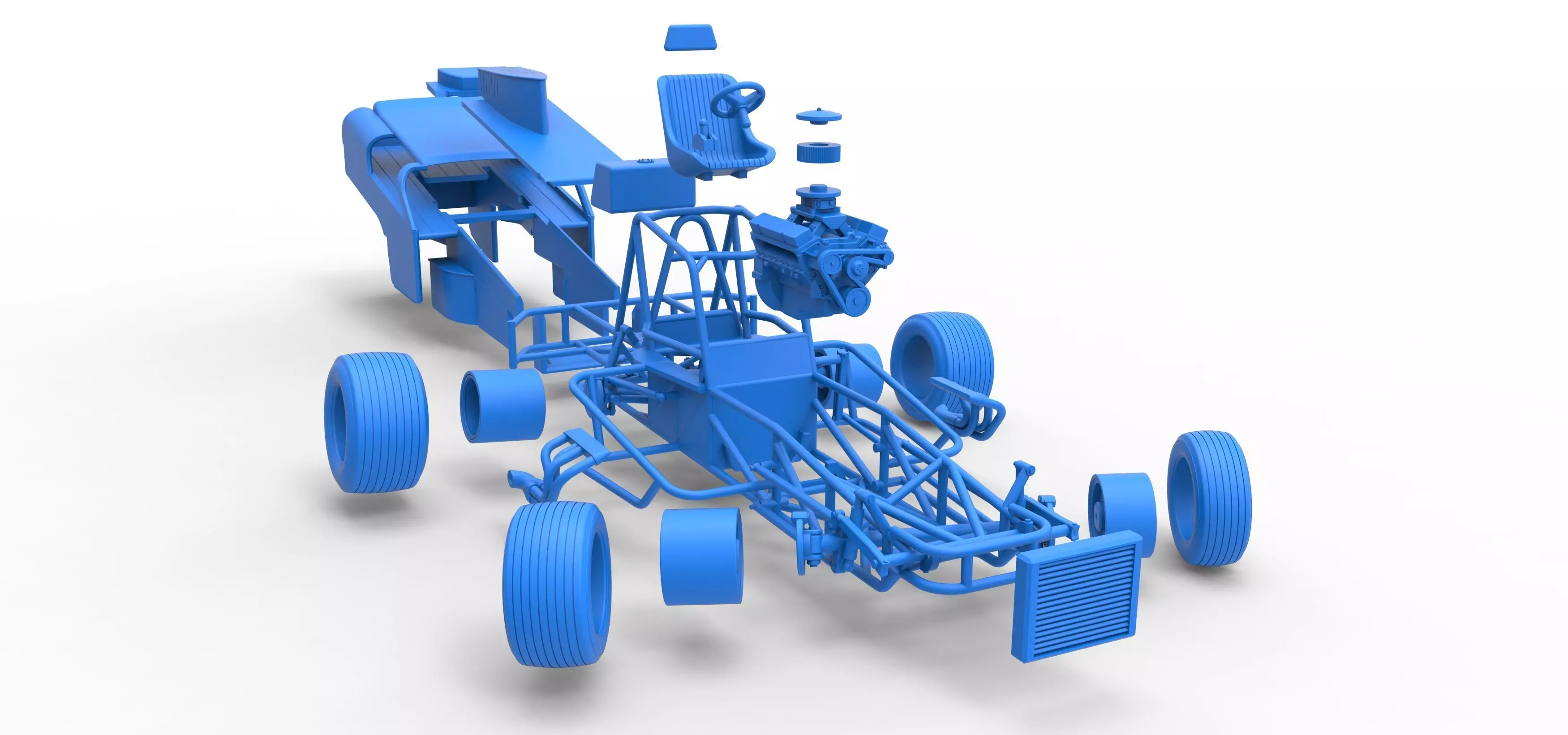 Vintage Dirt Modified stock car V2 while turning Scale 1 to 25 3D print model_68