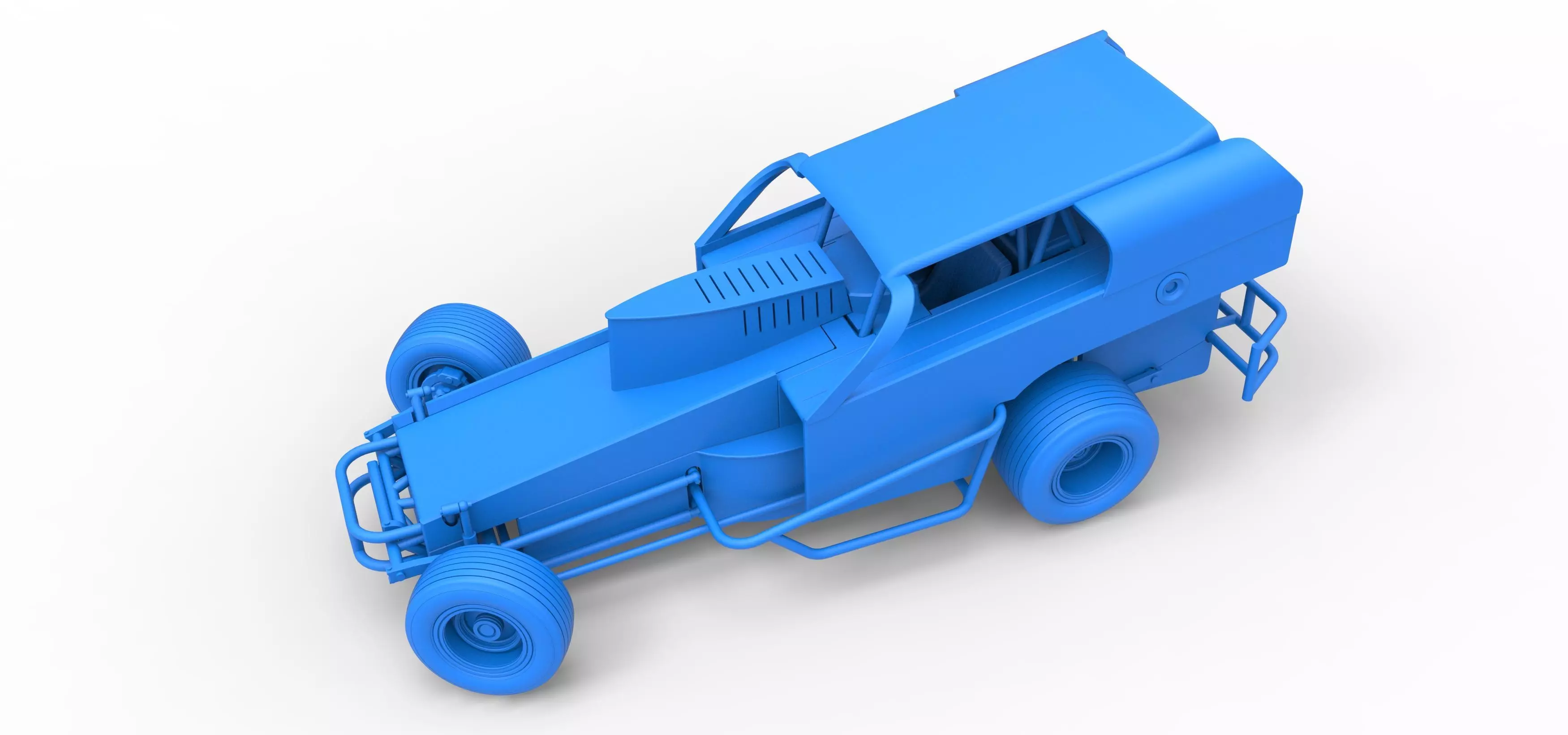 Vintage Dirt Modified stock car V2 while turning Scale 1 to 25 3D print model_31