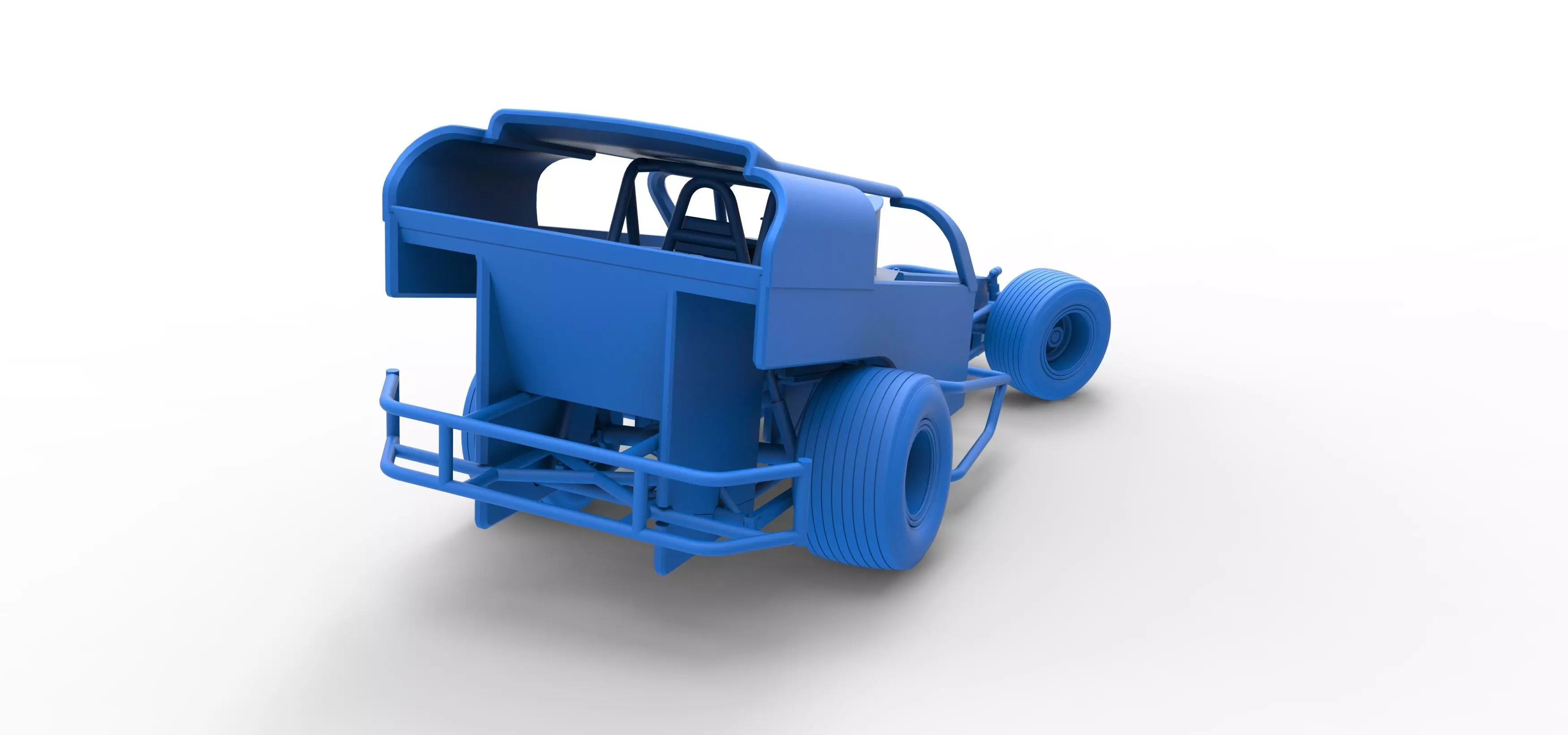 Vintage Dirt Modified stock car V2 while turning Scale 1 to 25 3D print model_45