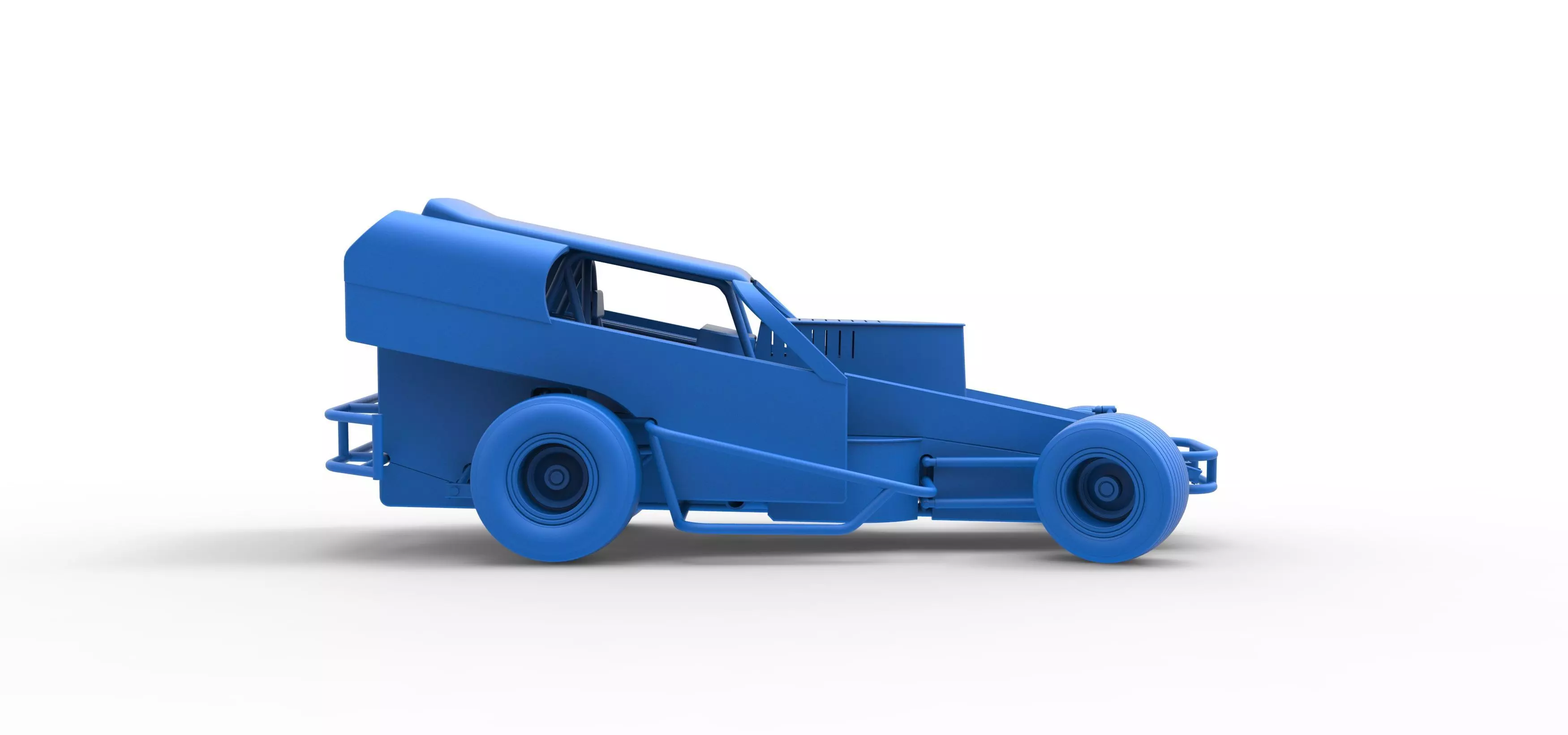 Vintage Dirt Modified stock car V2 while turning Scale 1 to 25 3D print model_49
