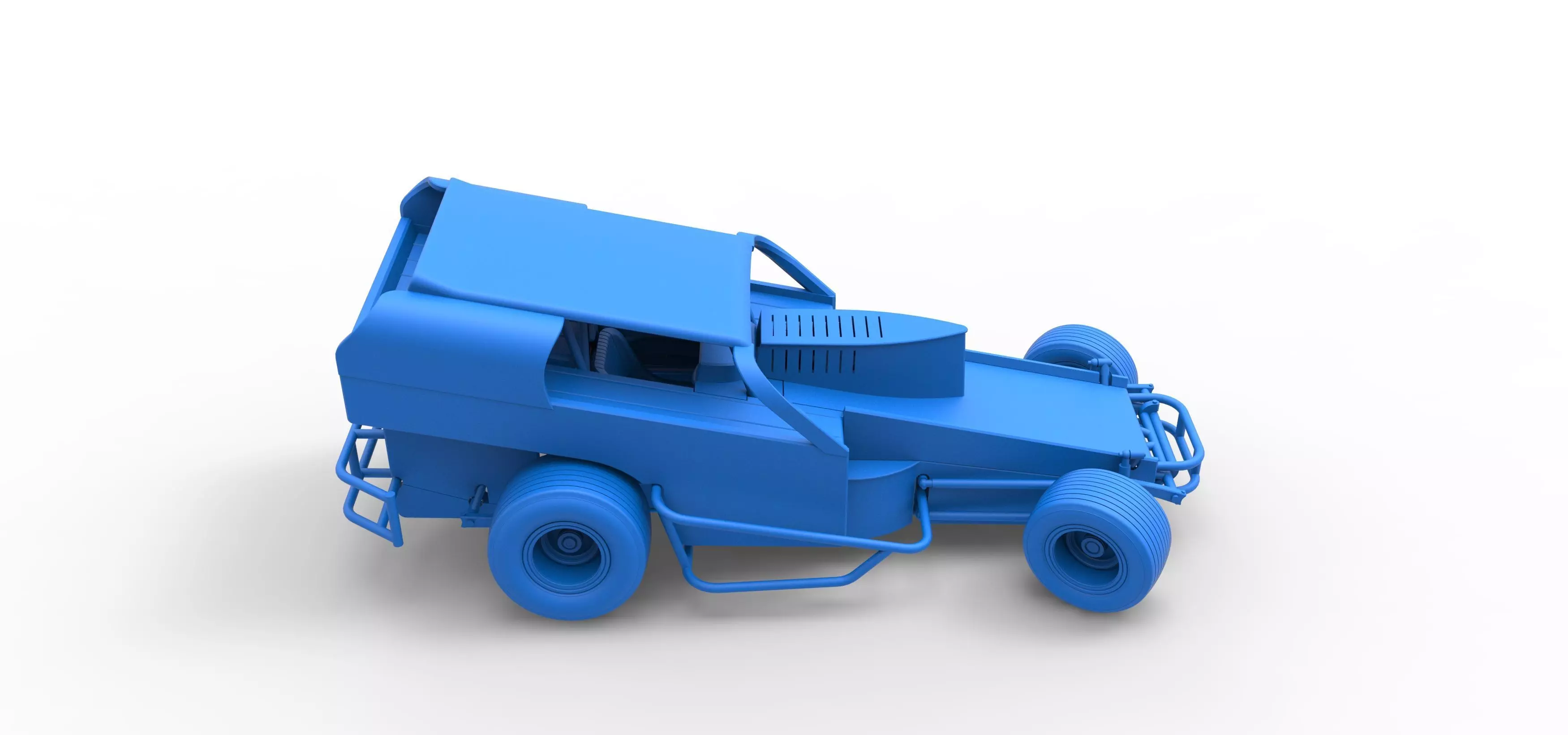Vintage Dirt Modified stock car V2 while turning Scale 1 to 25 3D print model_50