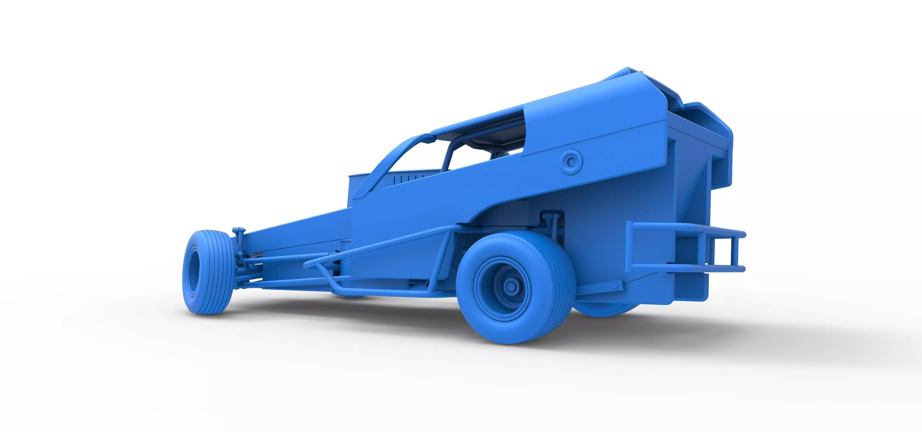 Vintage Dirt Modified stock car V2 while turning Scale 1 to 25 3D print model_40