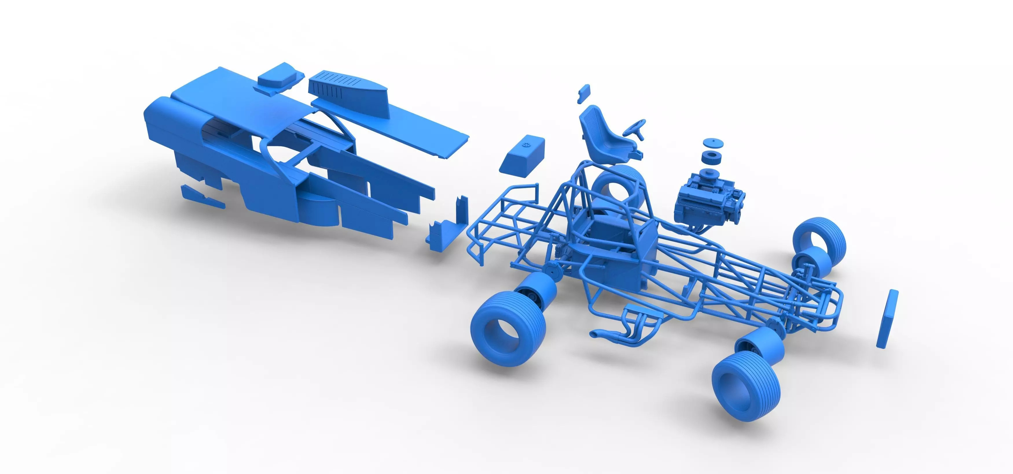 Vintage Dirt Modified stock car V2 while turning Scale 1 to 25 3D print model_67