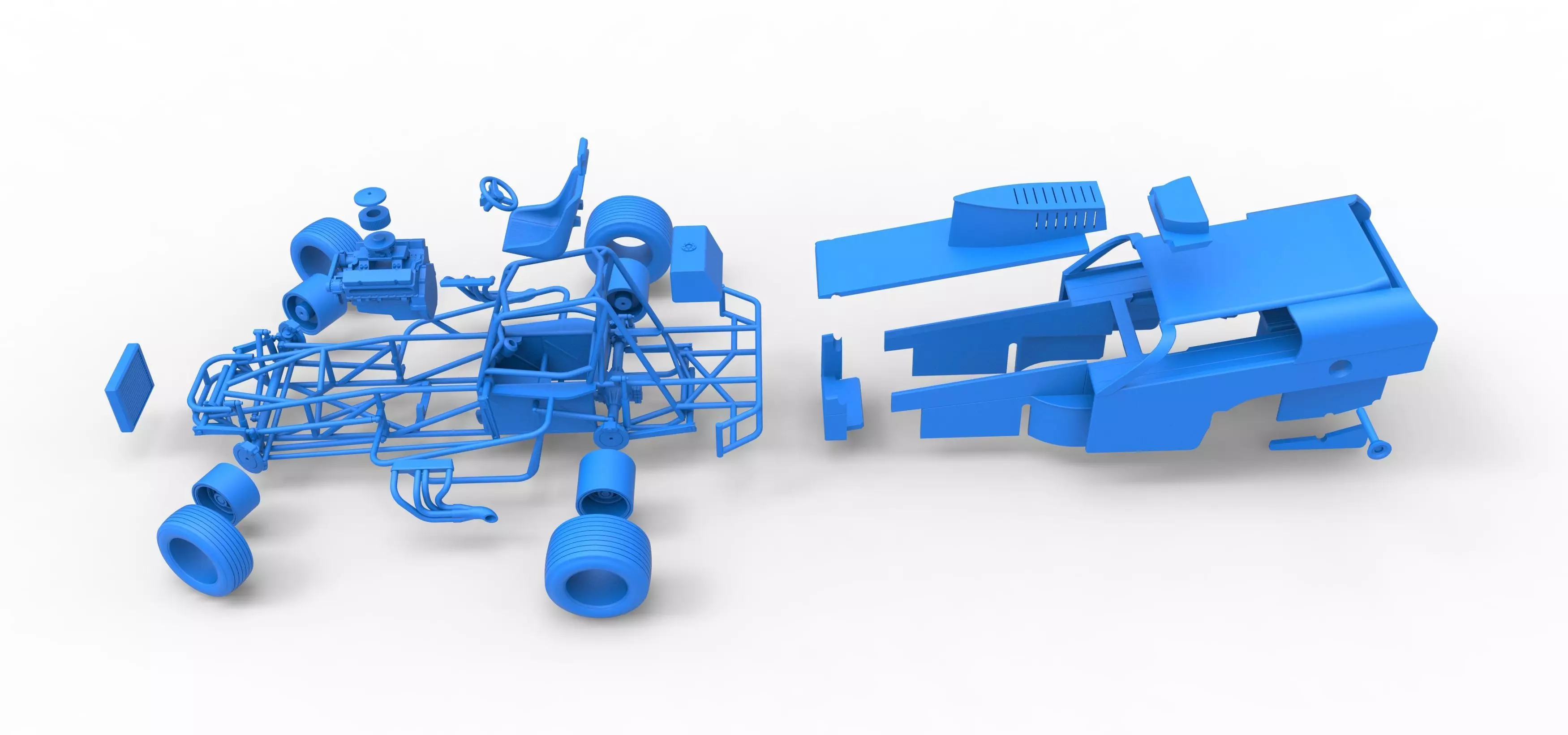 Vintage Dirt Modified stock car V2 while turning Scale 1 to 25 3D print model_60