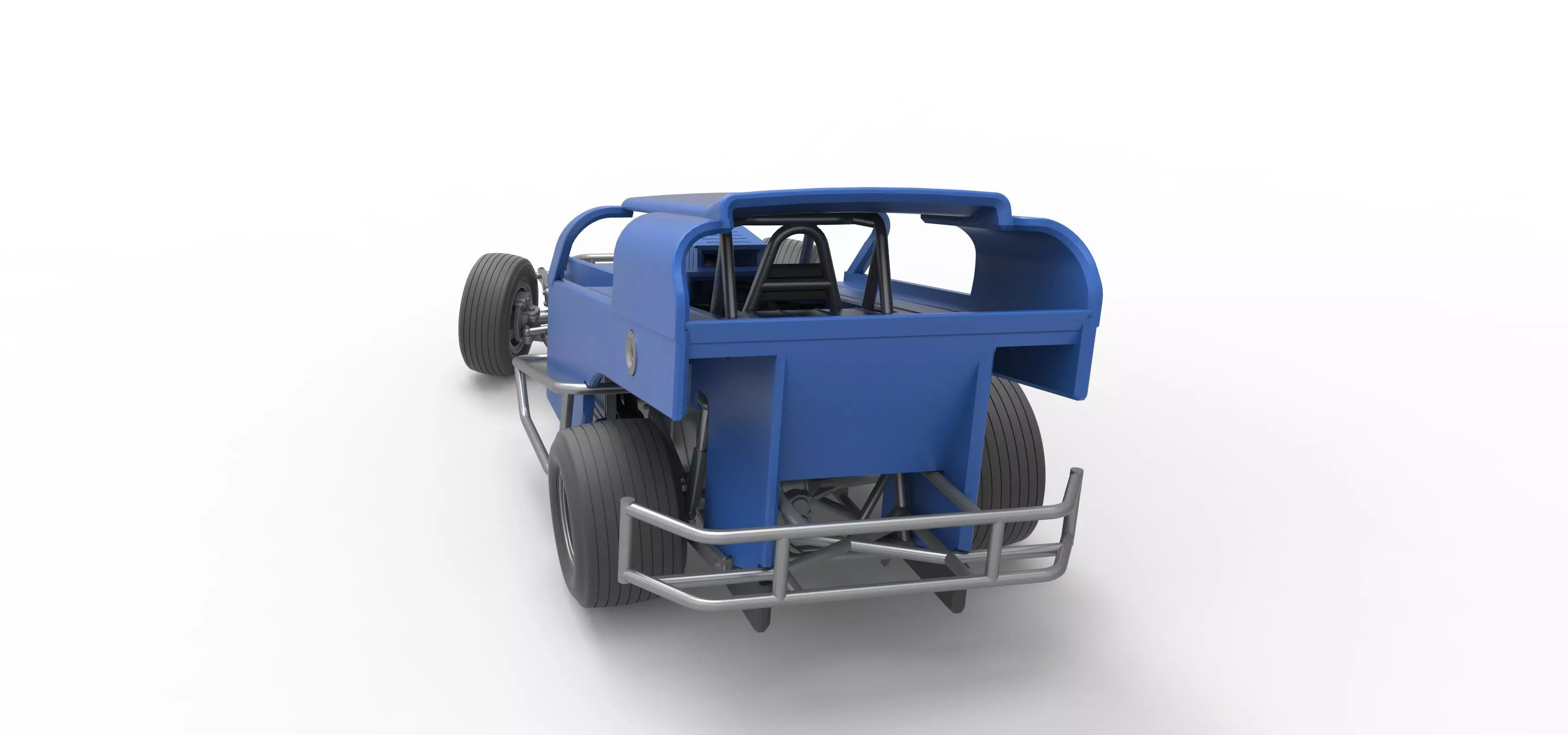 Vintage Dirt Modified stock car V2 while turning Scale 1 to 25 3D print model_14