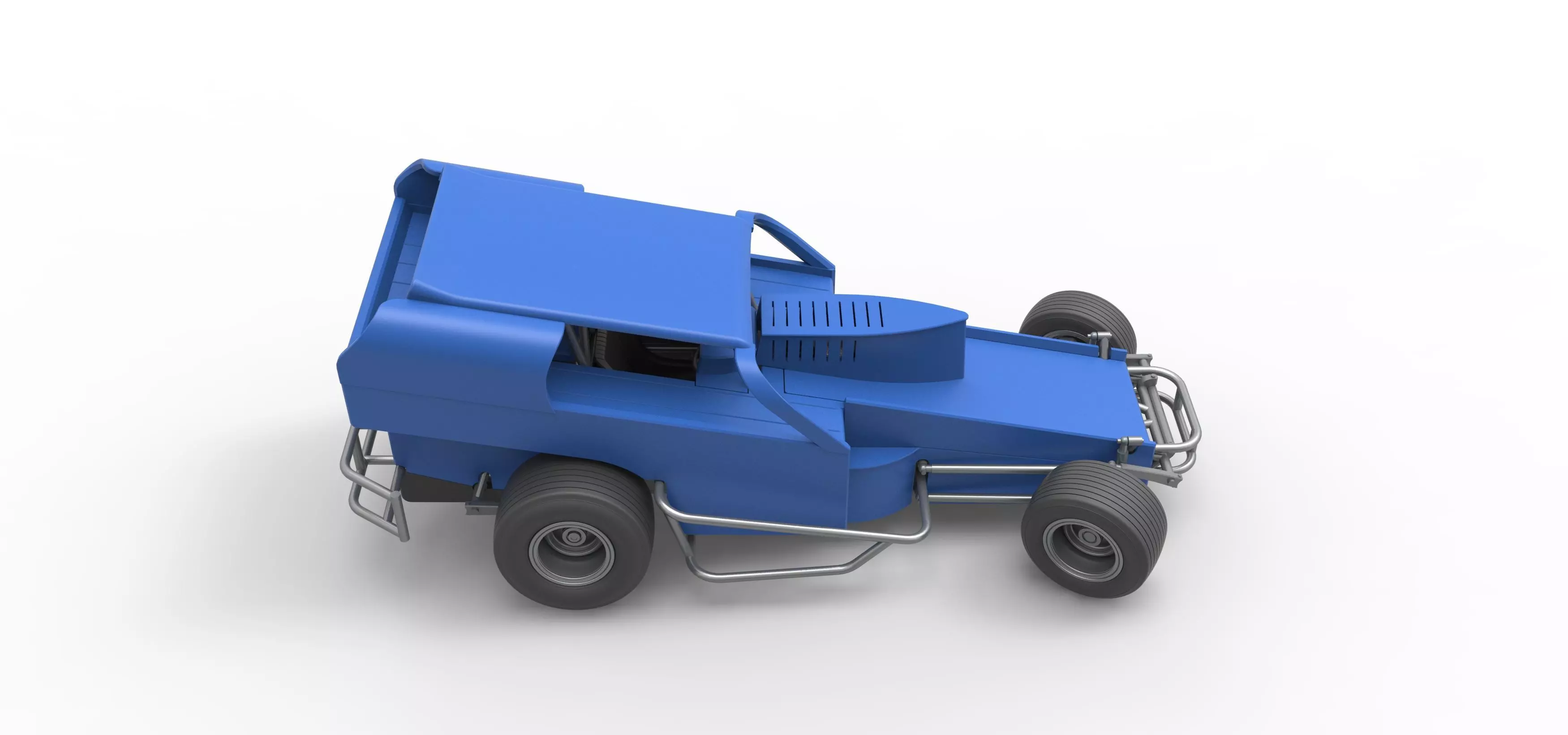 Vintage Dirt Modified stock car V2 while turning Scale 1 to 25 3D print model_23