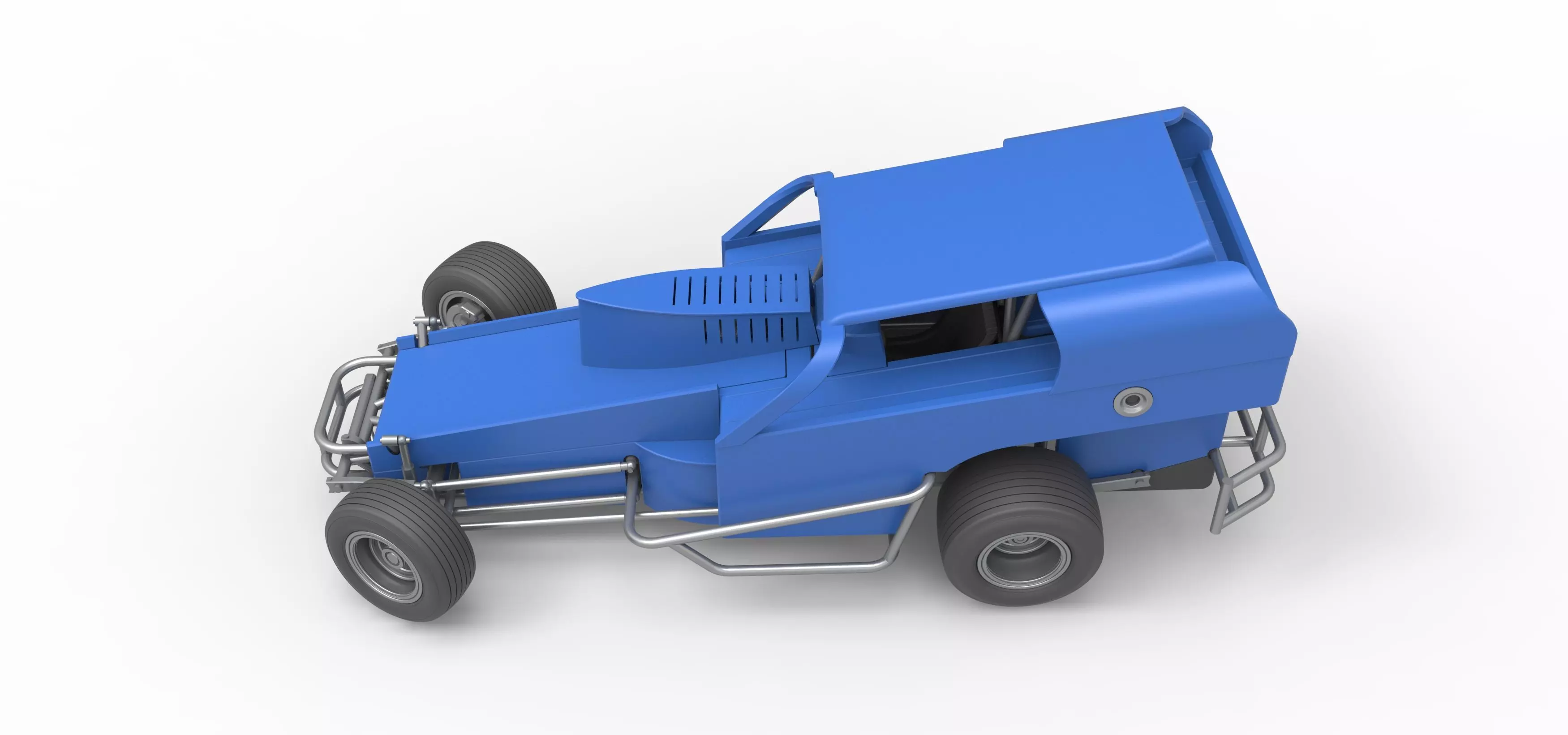 Vintage Dirt Modified stock car V2 while turning Scale 1 to 25 3D print model_10
