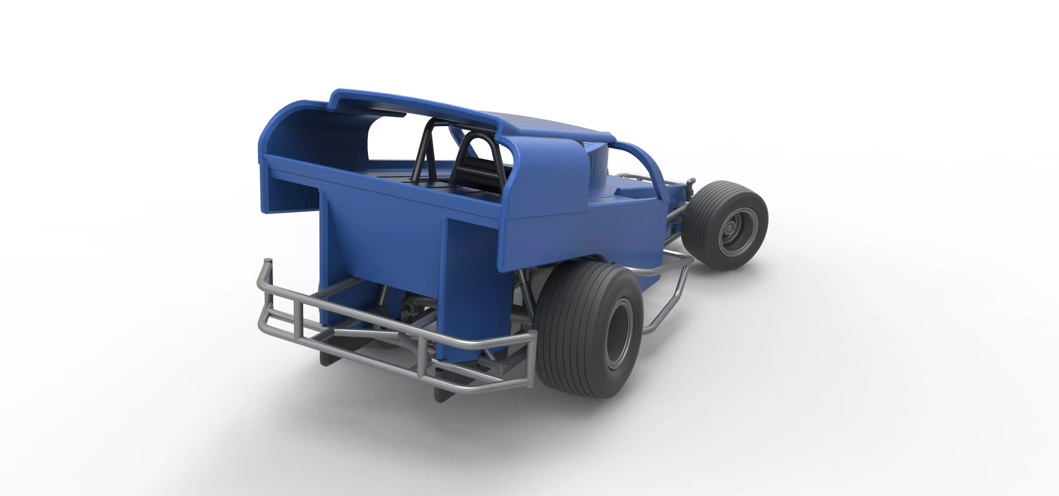 Vintage Dirt Modified stock car V2 while turning Scale 1 to 25 3D print model_18