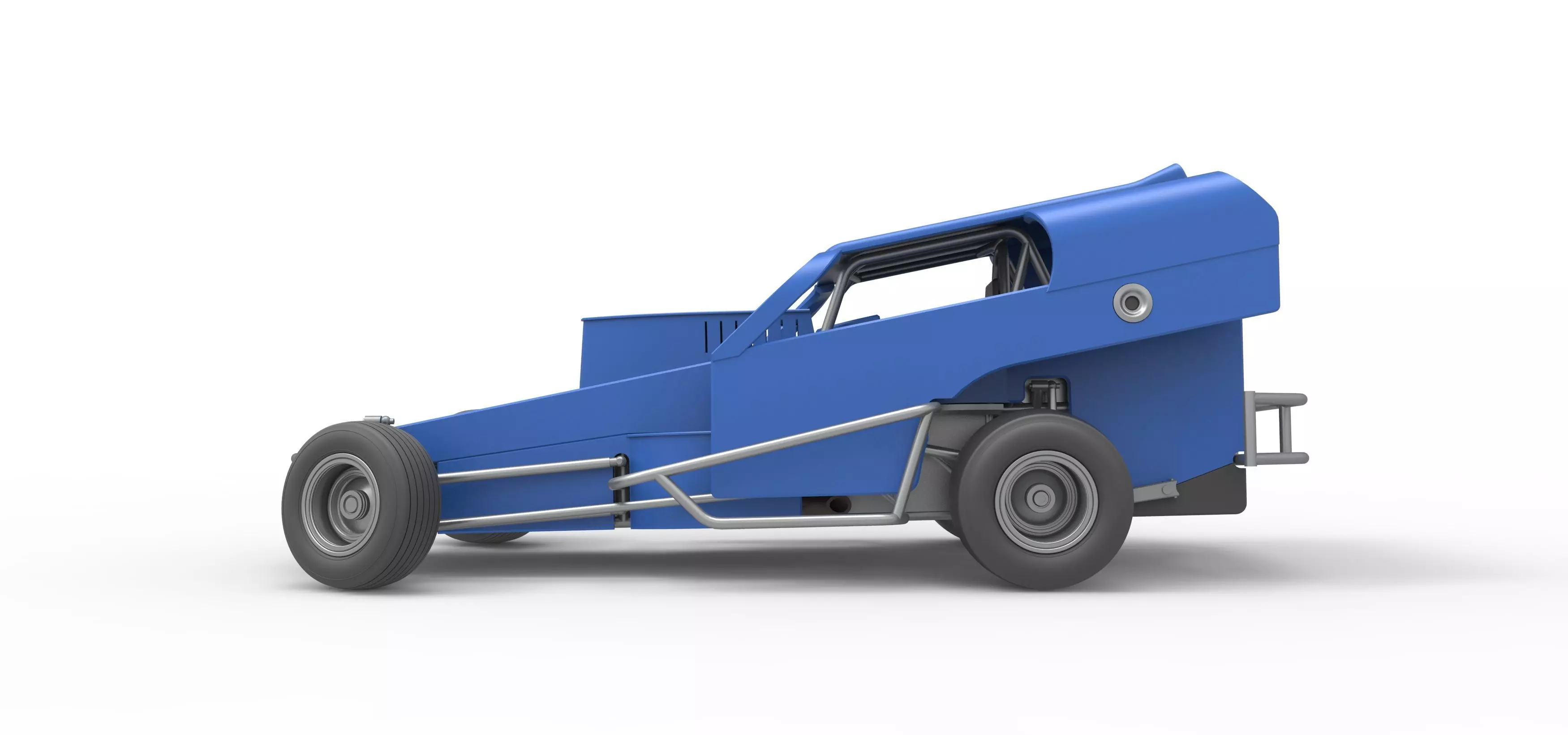 Vintage Dirt Modified stock car V2 while turning Scale 1 to 25 3D print model_9