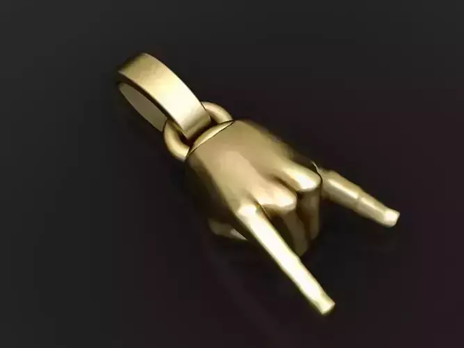 Gold rock hand pendant 3D printable model   3D print model