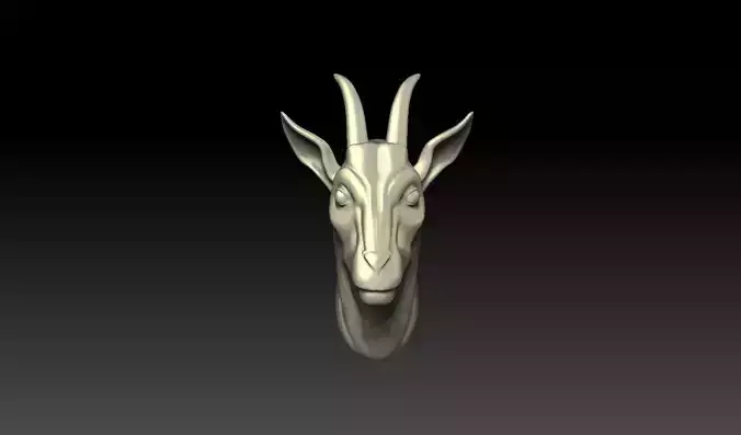 Goat Head Statue   High-Resolution 3D Printable Model 