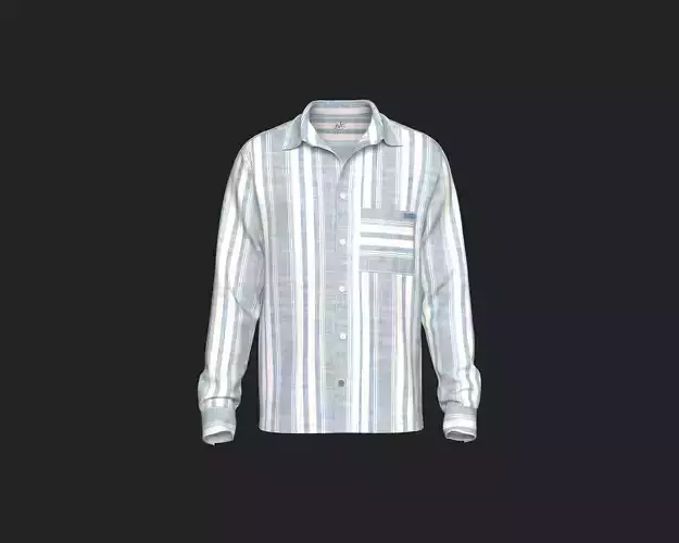 Mens basic striped shirt 3D model