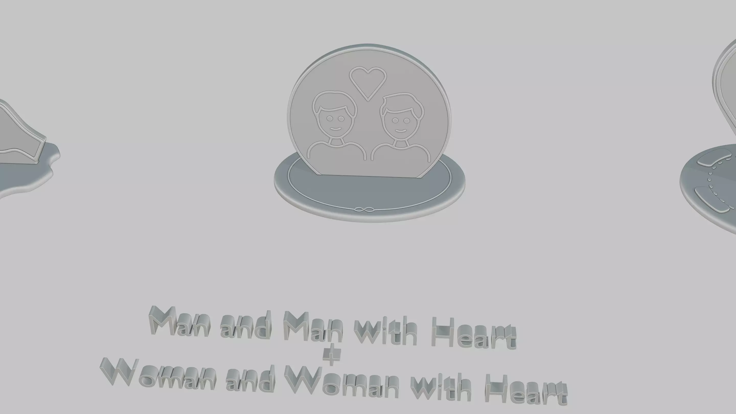 Valentines Love Mini Pack Emoji Statues 3D print model_5